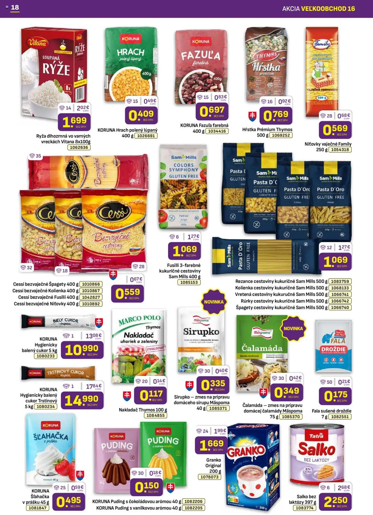 Libex leták │ platný od 11.08.2025 | Strana: 18 | Produkty: Fazuľa, Rezance, Trstinový cukor, Šľahačka