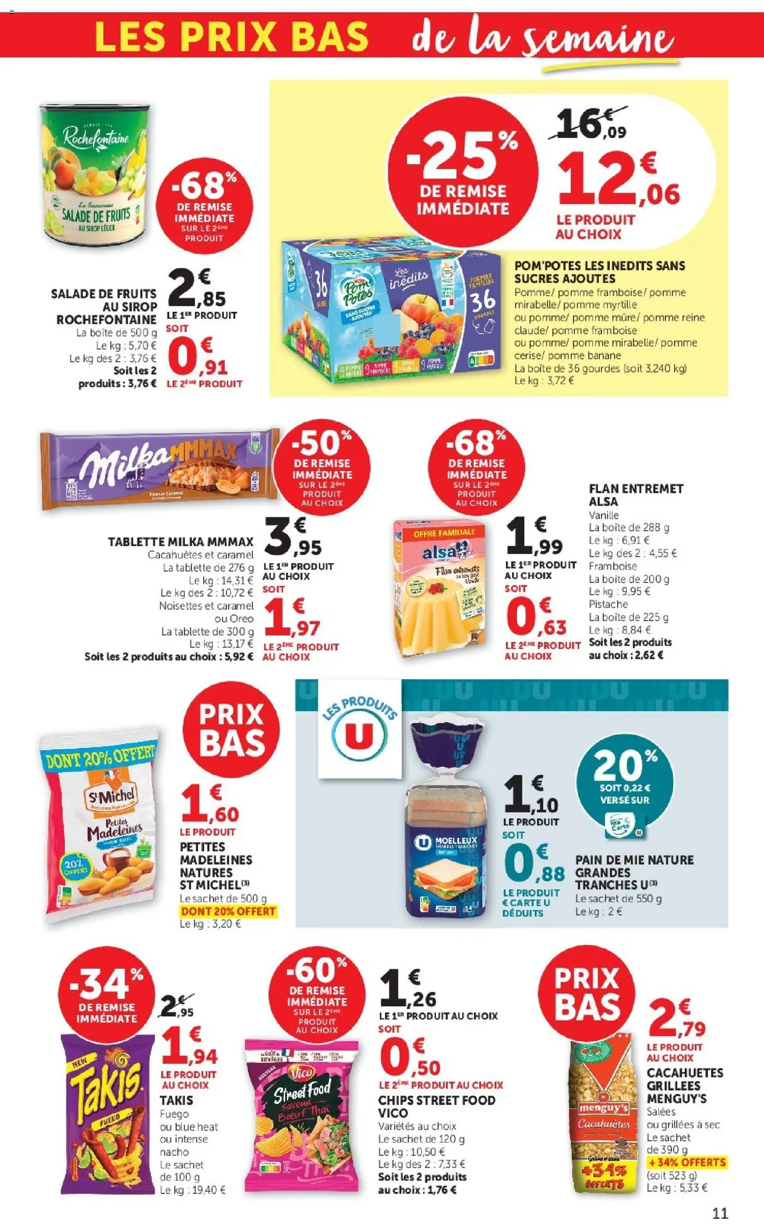 {H1} | Page: 11 | Produits: Framboise, Pomme, Banane, Chips