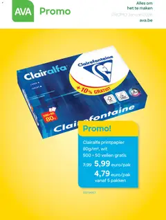 AVA folder - Voorbeeld van een folder van AVA, geldig van 01.01.2026