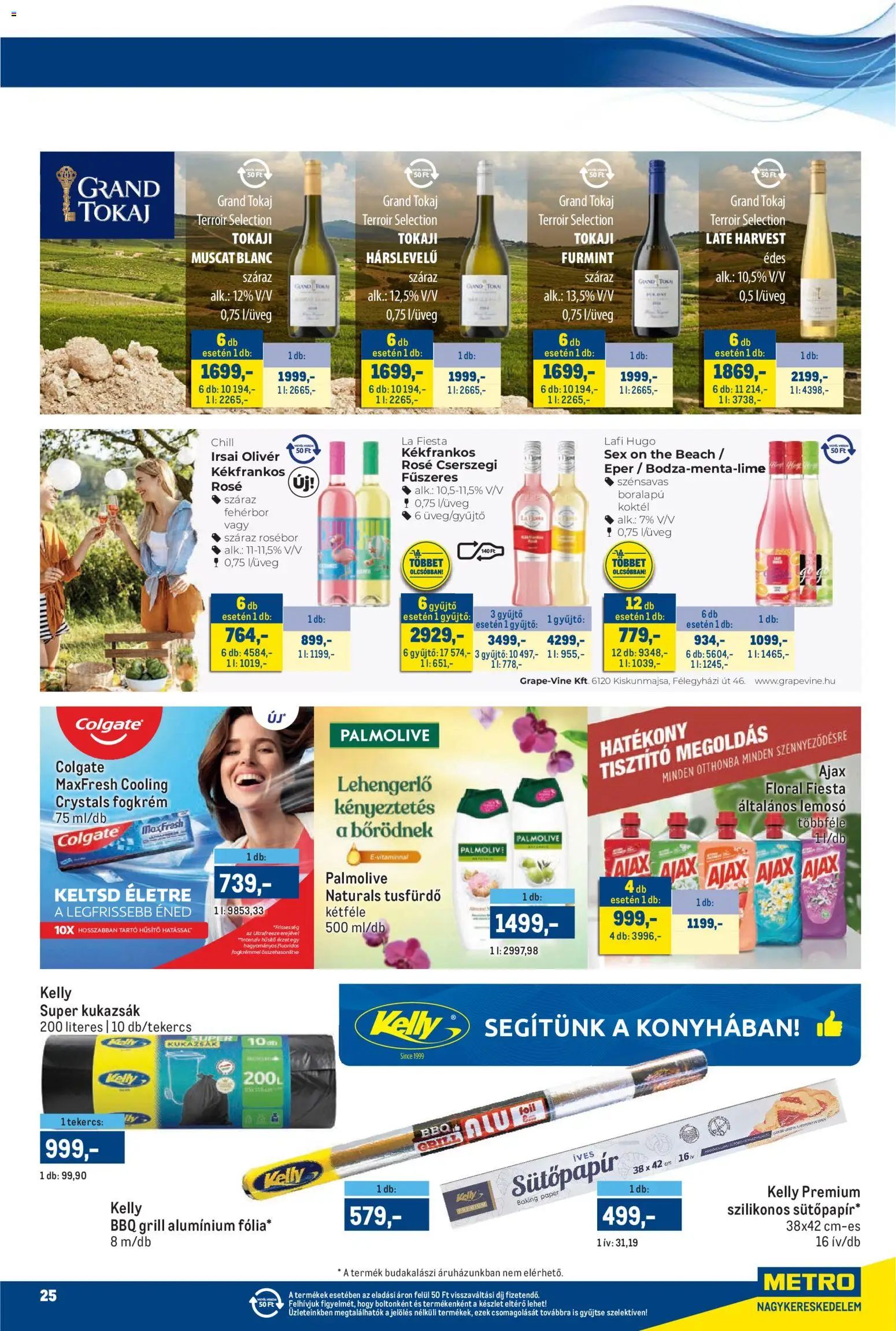 Metro akciós ujság - amely érvényes a következő dátumtól: 16.04.2026 | Oldal: 25 | Termékek: Grill, Tusfürdő, Fehérbor, Eper