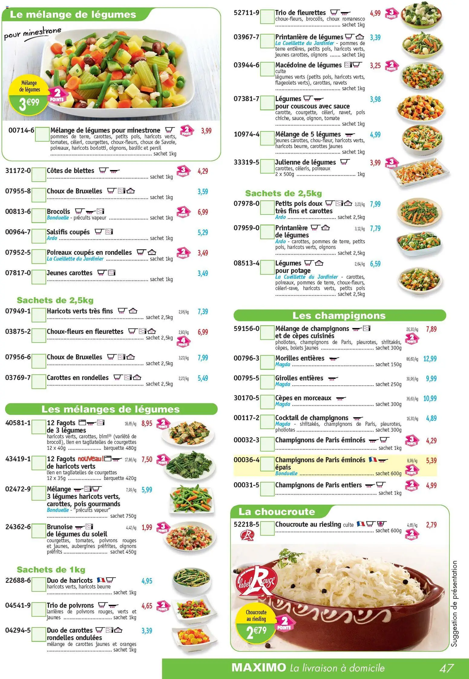 {H1} | Page: 47 | Produits: Persil, Poireaux, Couscous, Pommes de terre