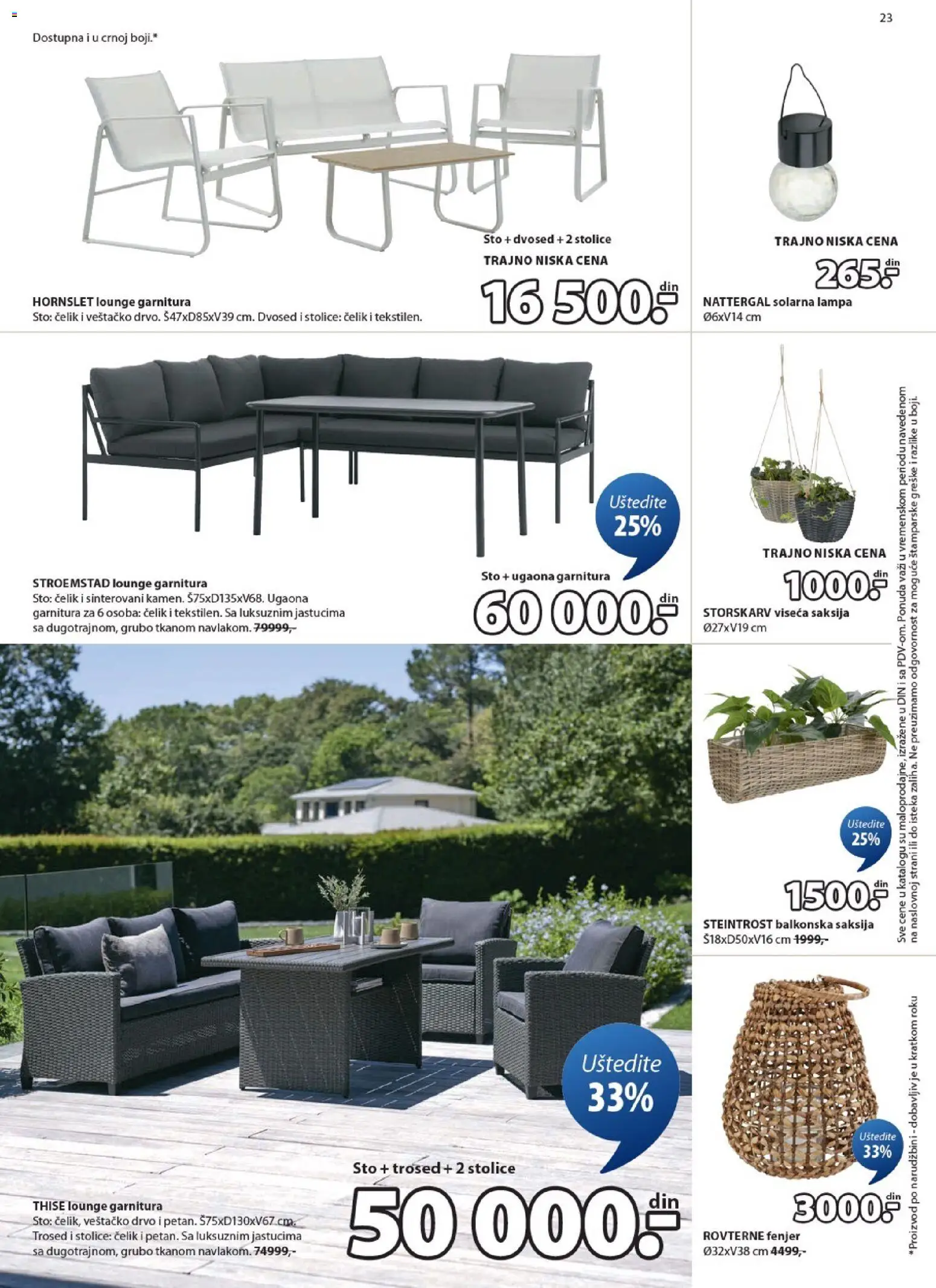 Jysk katalog - važi od 11.03.2026 | Strana: 23 | Proizvode: Sto, Saksija, Trosed, Dvosed