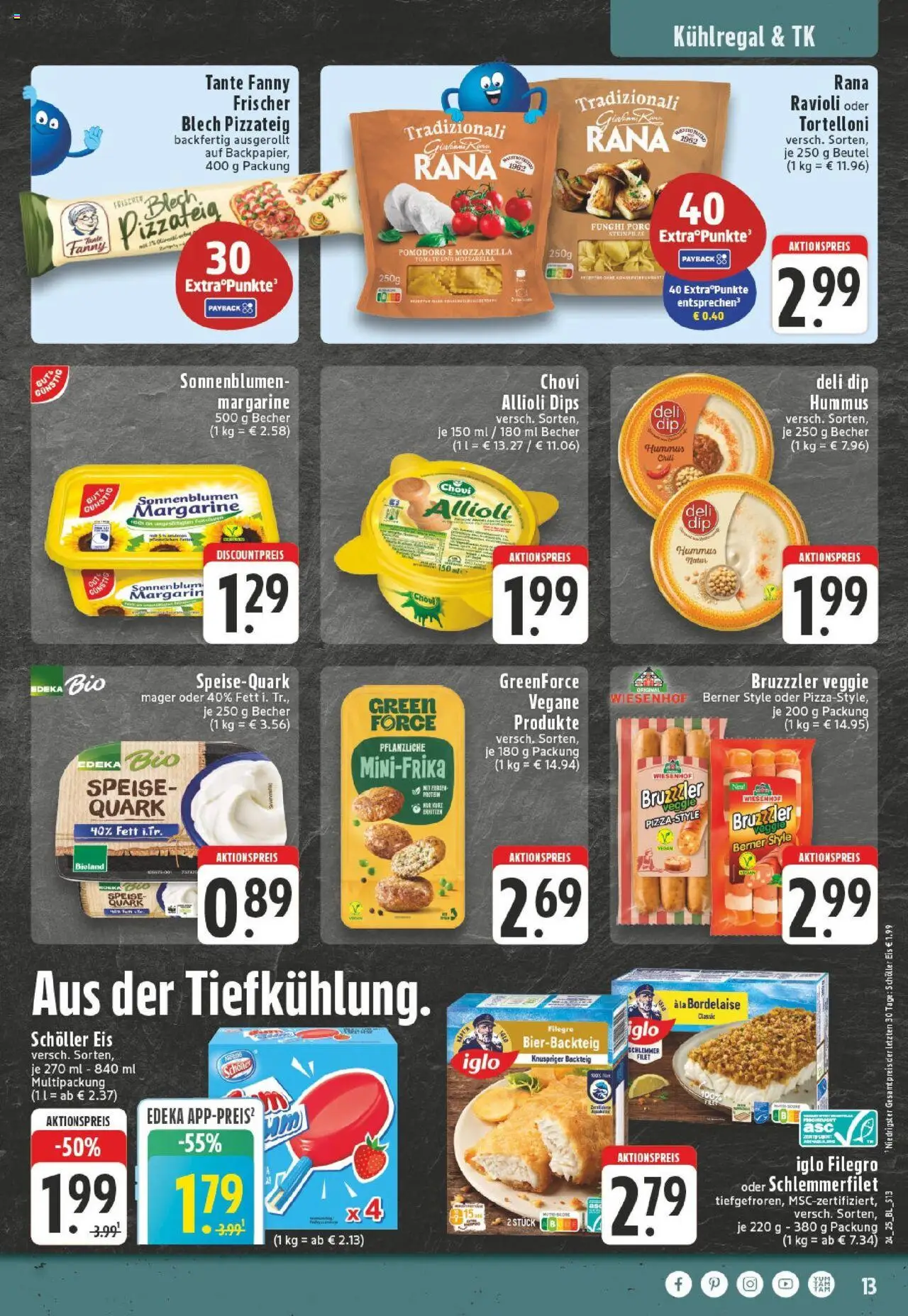 Edeka prospekt Schwerte - Holzen	 - gültig ab dem 08.06.2025 | Seite: 13 | Produkte: Margarine, Quark, Mozzarella, Pasta