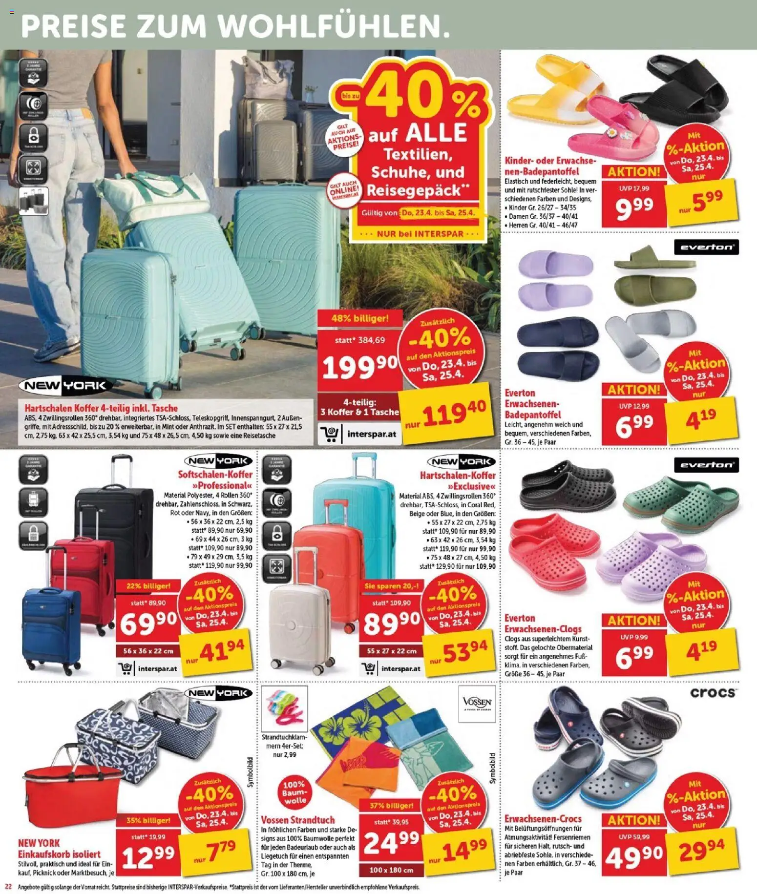 Interspar Flugblatt - Burgenland Nord gültig ab 23.04.2026 | Seite: 22 | Produkte: Reisetasche, Koffer, Tasche