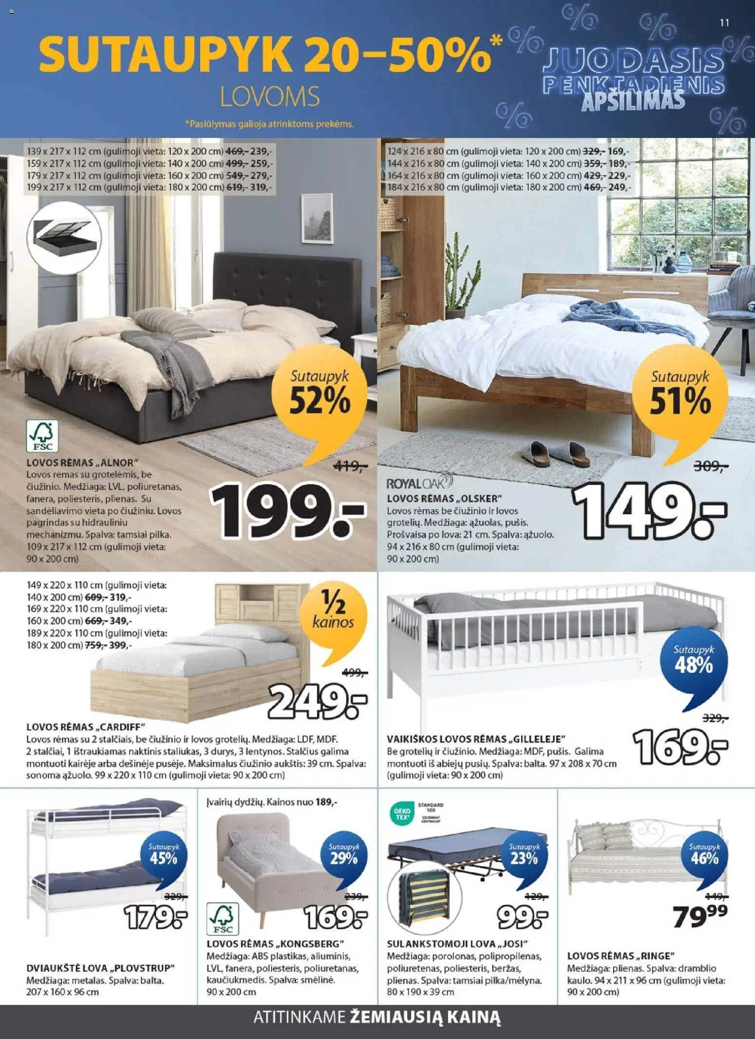 JYSK akcijos nuo 04.11.2025 | Puslapis: 11 | Prekių: Lova