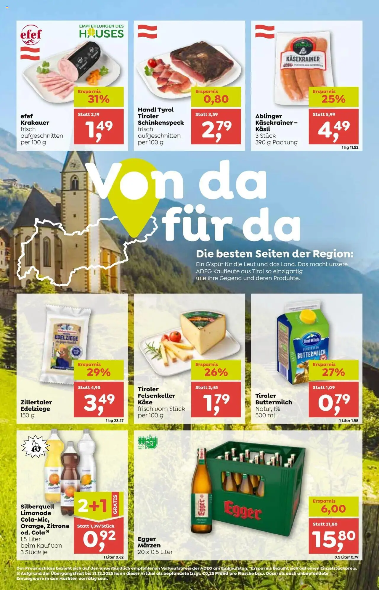 ADEG Tirol gültig ab 31.07.2025 | Seite: 6 | Produkte: Zitrone, Milch, Käse