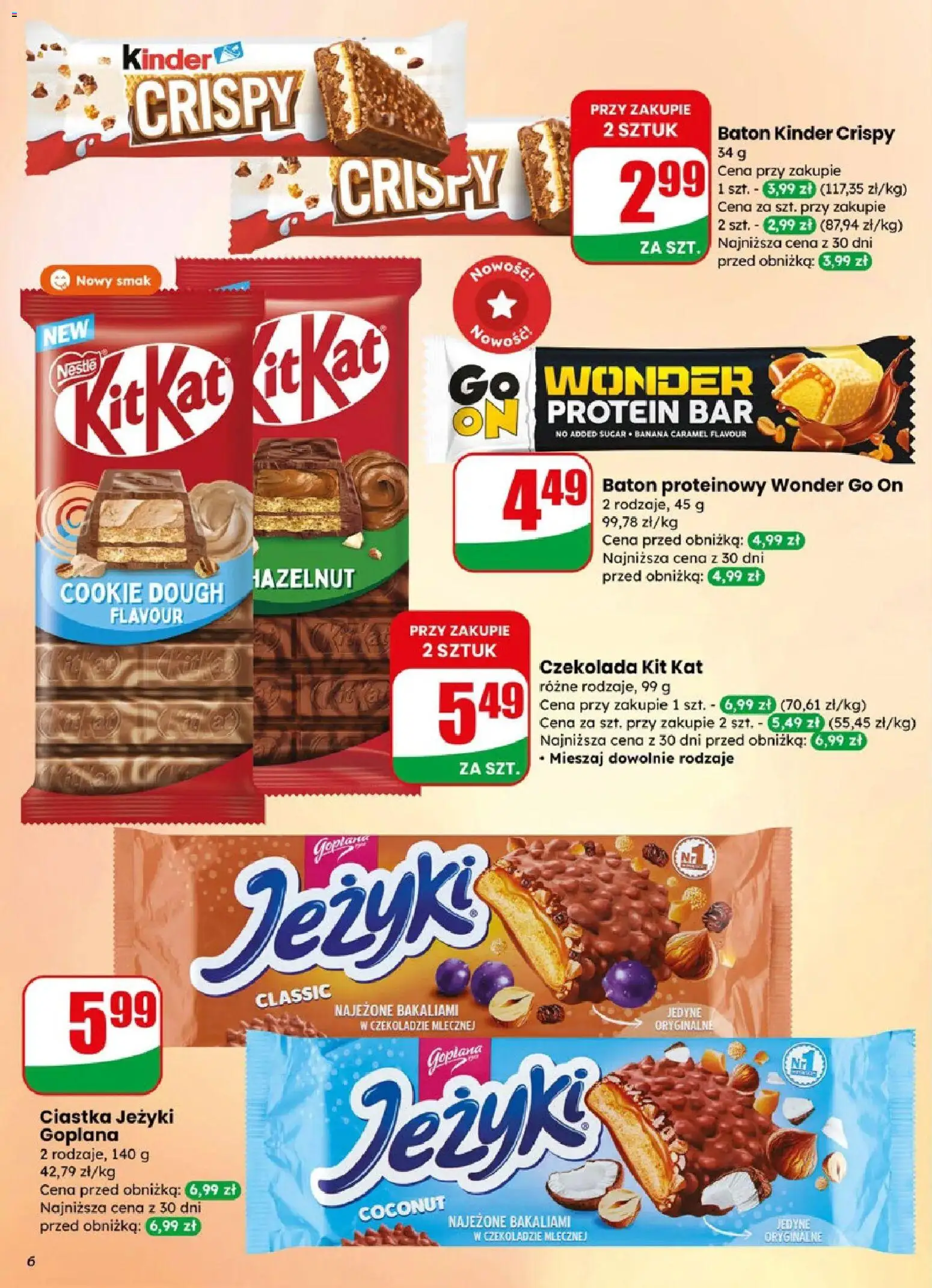 Dino gazetka od 08.04.2026 | Strona: 6 | Produkty: Baton, Czekolada, Ciastka