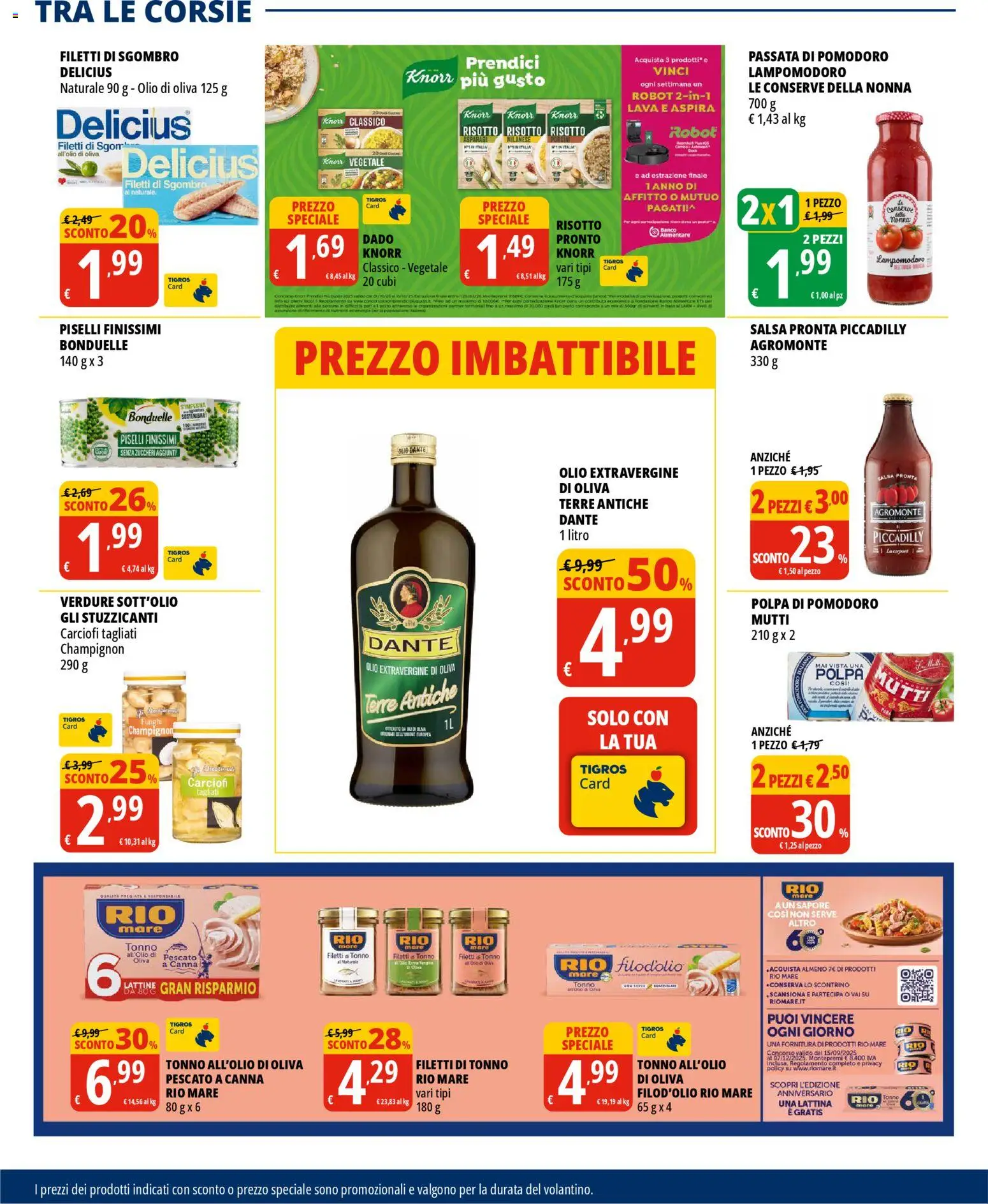 Volantino Tigros del 12.11.2025 | Pagina: 12 | Prodotti: Carciofi, Passata di pomodoro, Piselli, Sgombro