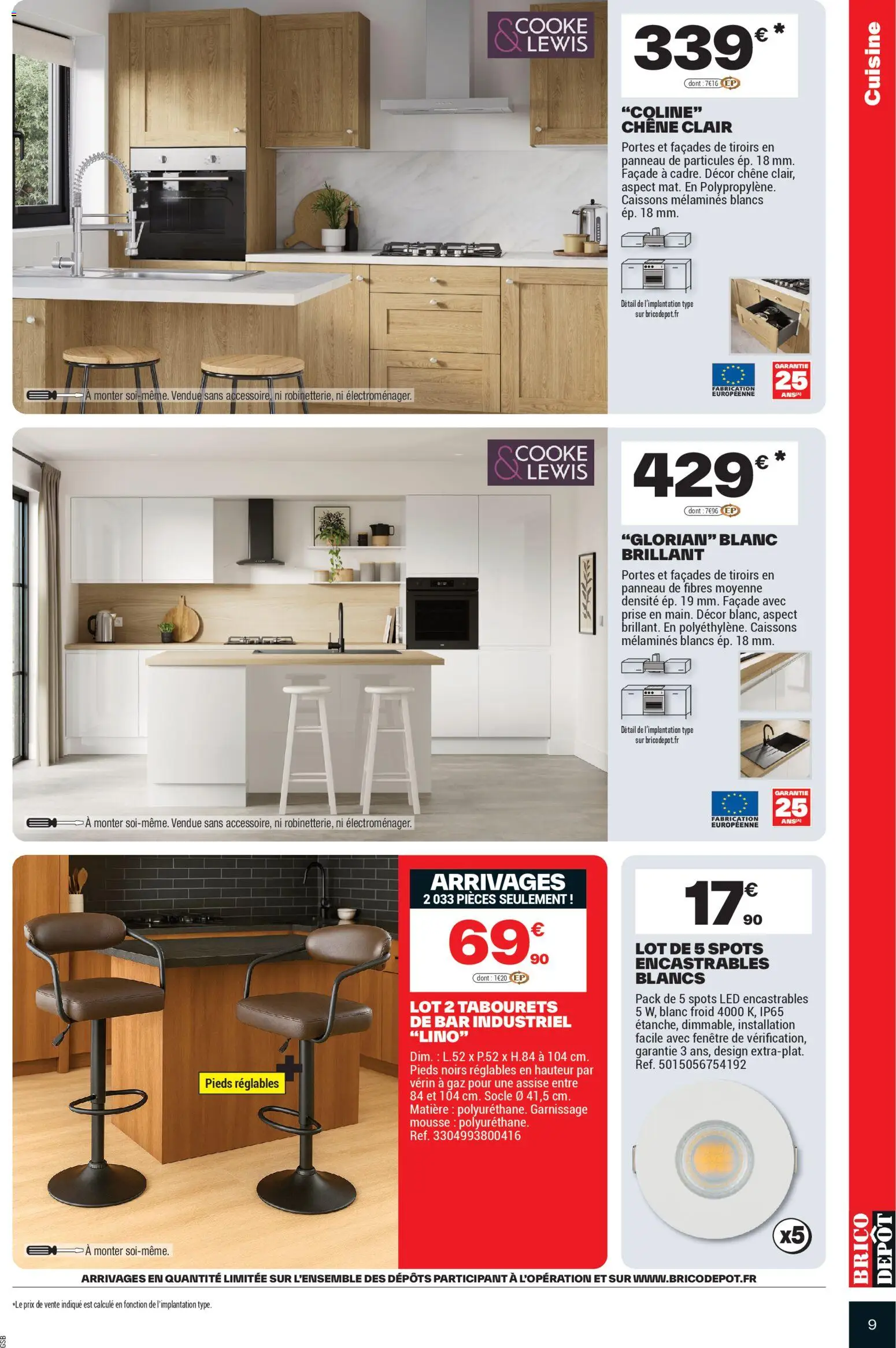 {H1} | Page: 9 | Produits: Mousse, Prise, Portes, Tiroirs