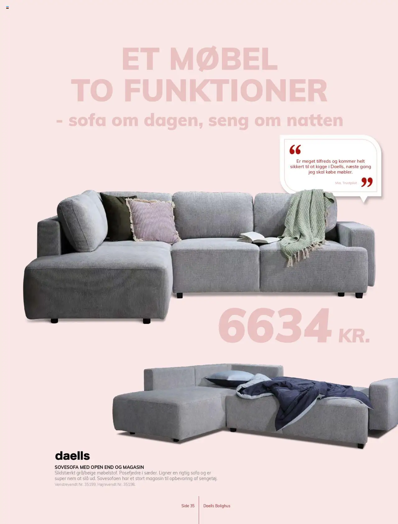 Daells Bolighus tilbudsavis – gyldig fra 14.08.2025 | Side: 35 | Produkter: Seng, Sofa