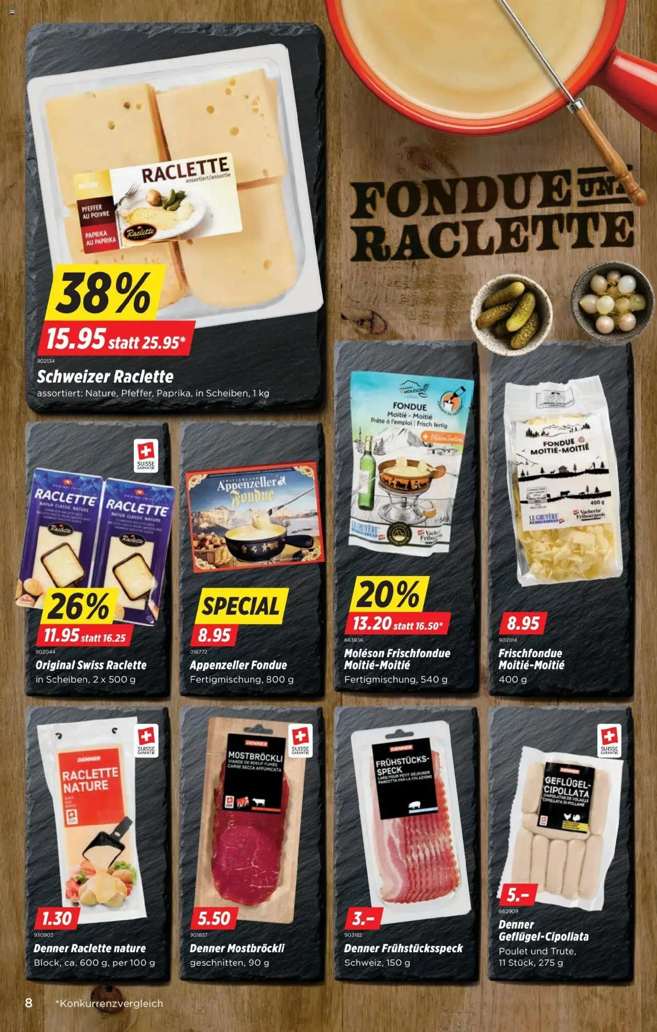 Denner Aktionen – gültig ab 07.10.2025 | Seite: 8 | Produkte: Pfeffer, Raclette, Fondue