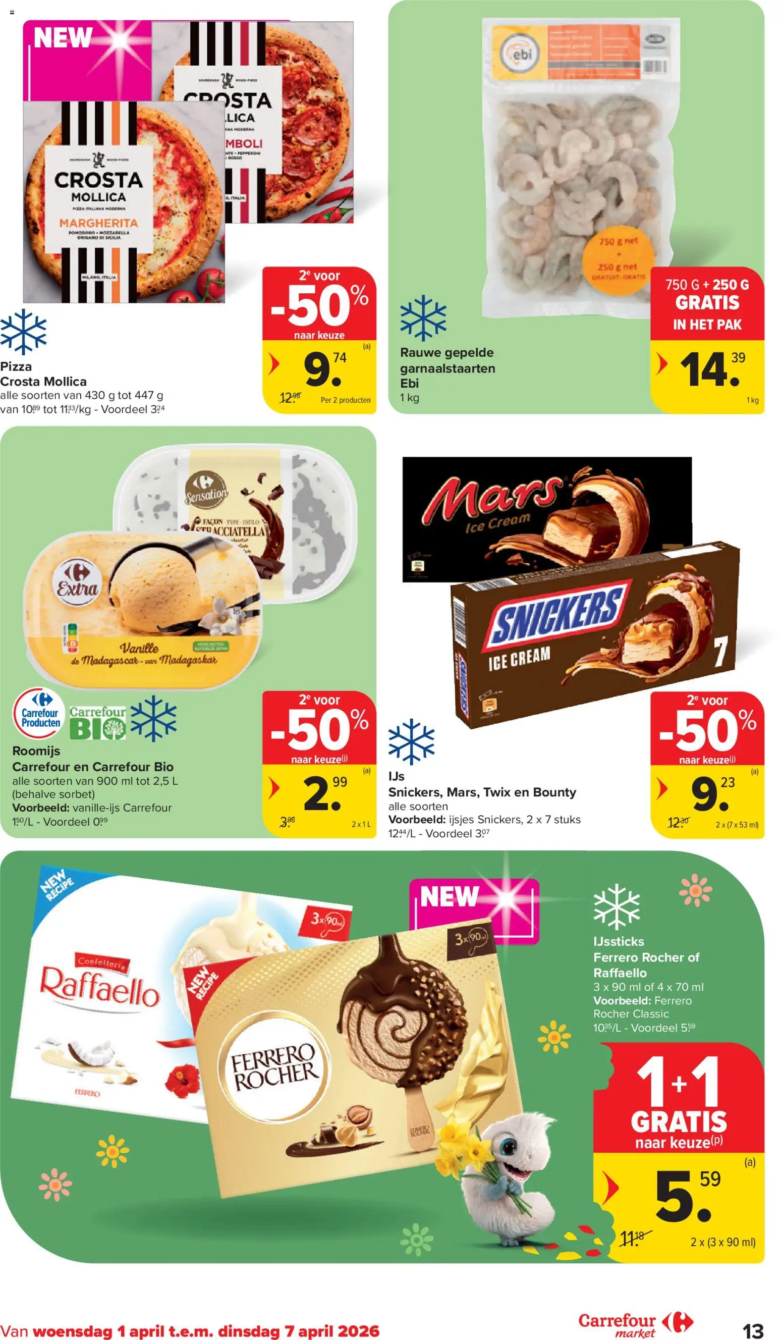 {H1} | Pagina: 13 | Producten: Pizza, Twix, Snickers, Mozzarella