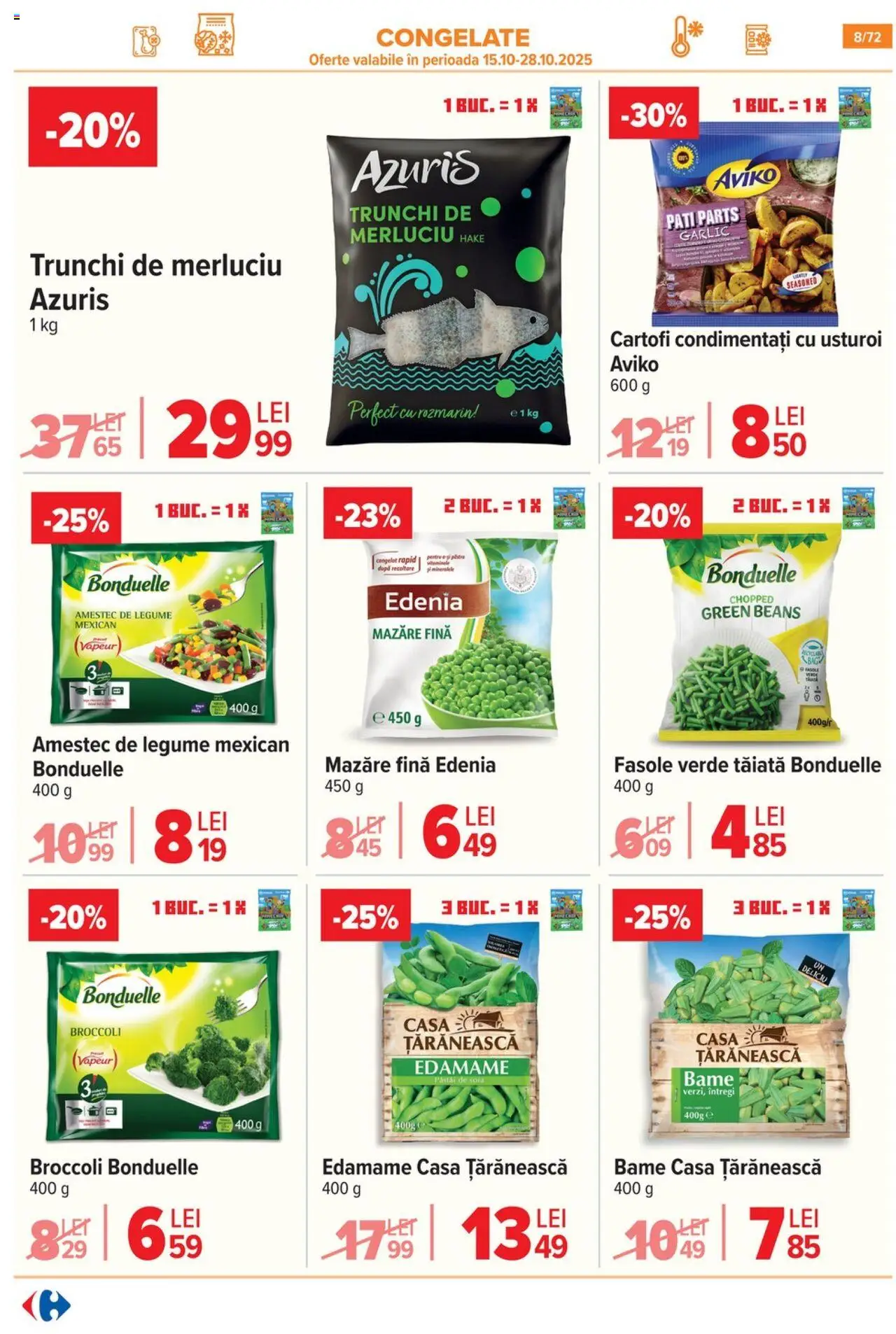 Noul catalog Carrefour – valabil de la 15.10.2025 | Pagină: 9 | Produse: Mazăre, Fasole verde, Legume, Usturoi
