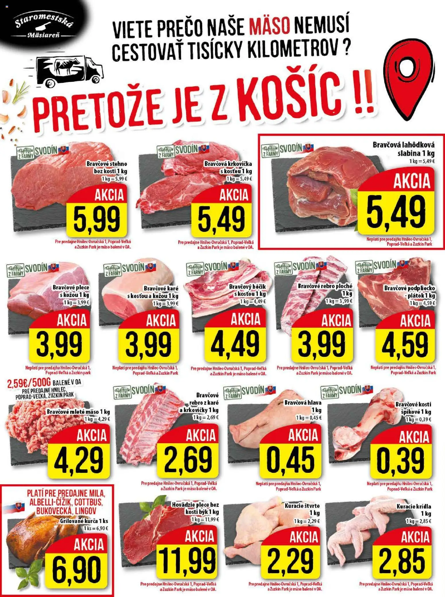 Nové Klas akcie – leták je platný od 23.02.2026 | Strana: 4 | Produkty: Bravčové plece, Bravčový bôčik, Krkovička, Bravčové karé