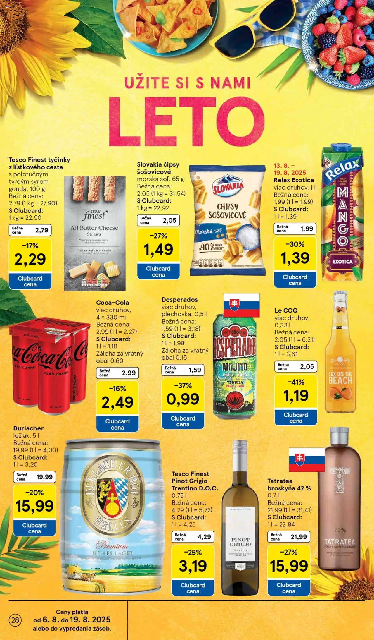 Tesco Hypermarket - leták │ platný od 13.08.2025 | Strana: 28 | Produkty: Desperados, Chipsy, Tequila, Cola