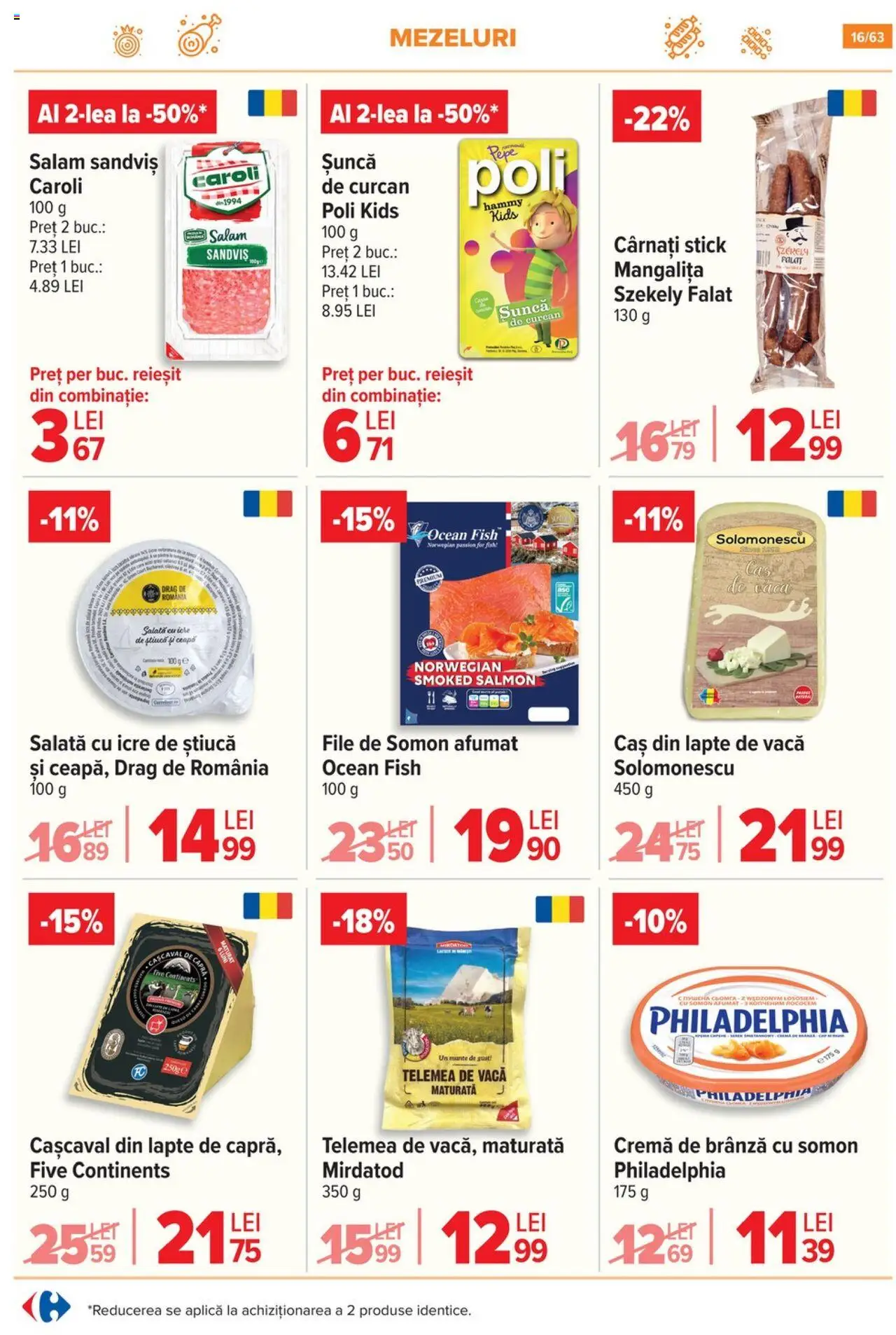 Noul catalog Carrefour – valabil de la 01.10.2025 | Pagină: 16 | Produse: Lasagna, Plăcintă, Șuncă, Fructe