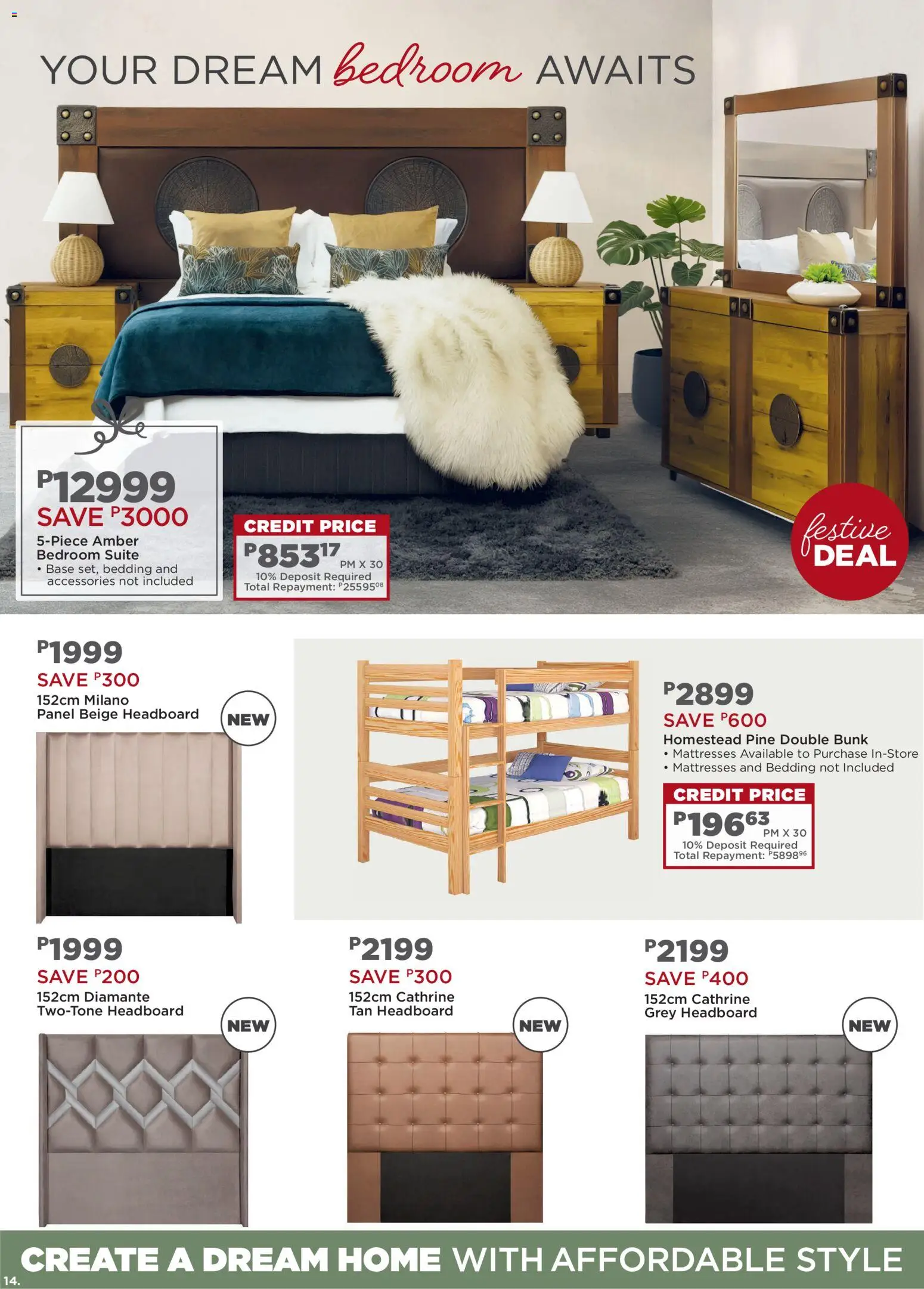 New House and Home catalogue – valid from 08.12.2025 | Page: 14 | Products: Headboard, Double bunk