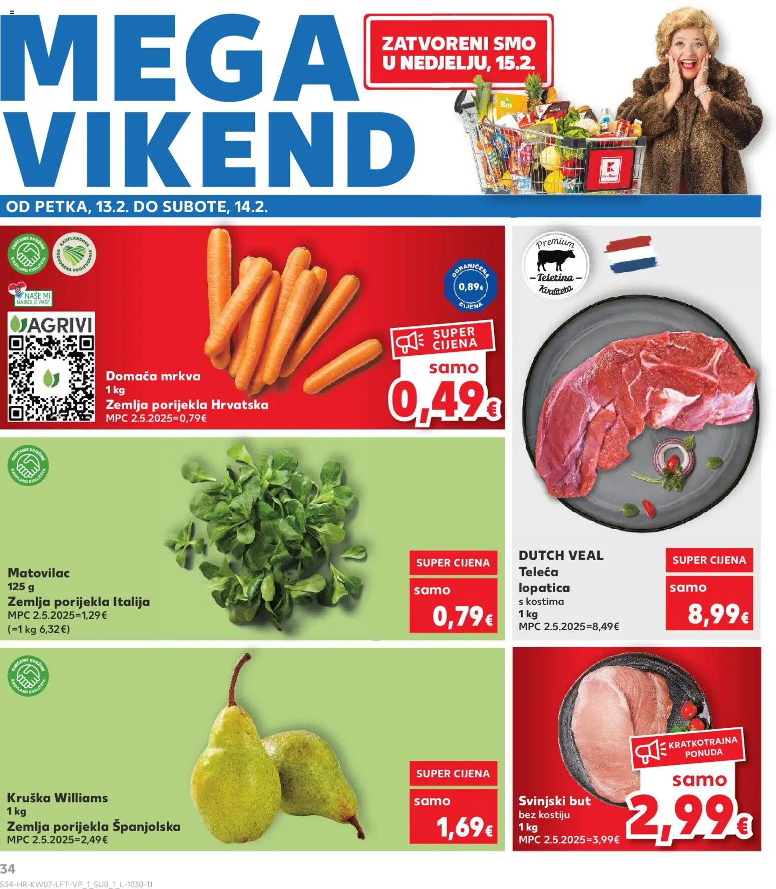 Kaufland katalog | vrijedi od 11.02.2026 | Stranica: 34 | Proizvodi: Svinjski but, Teletina, Mrkva, Lopatica