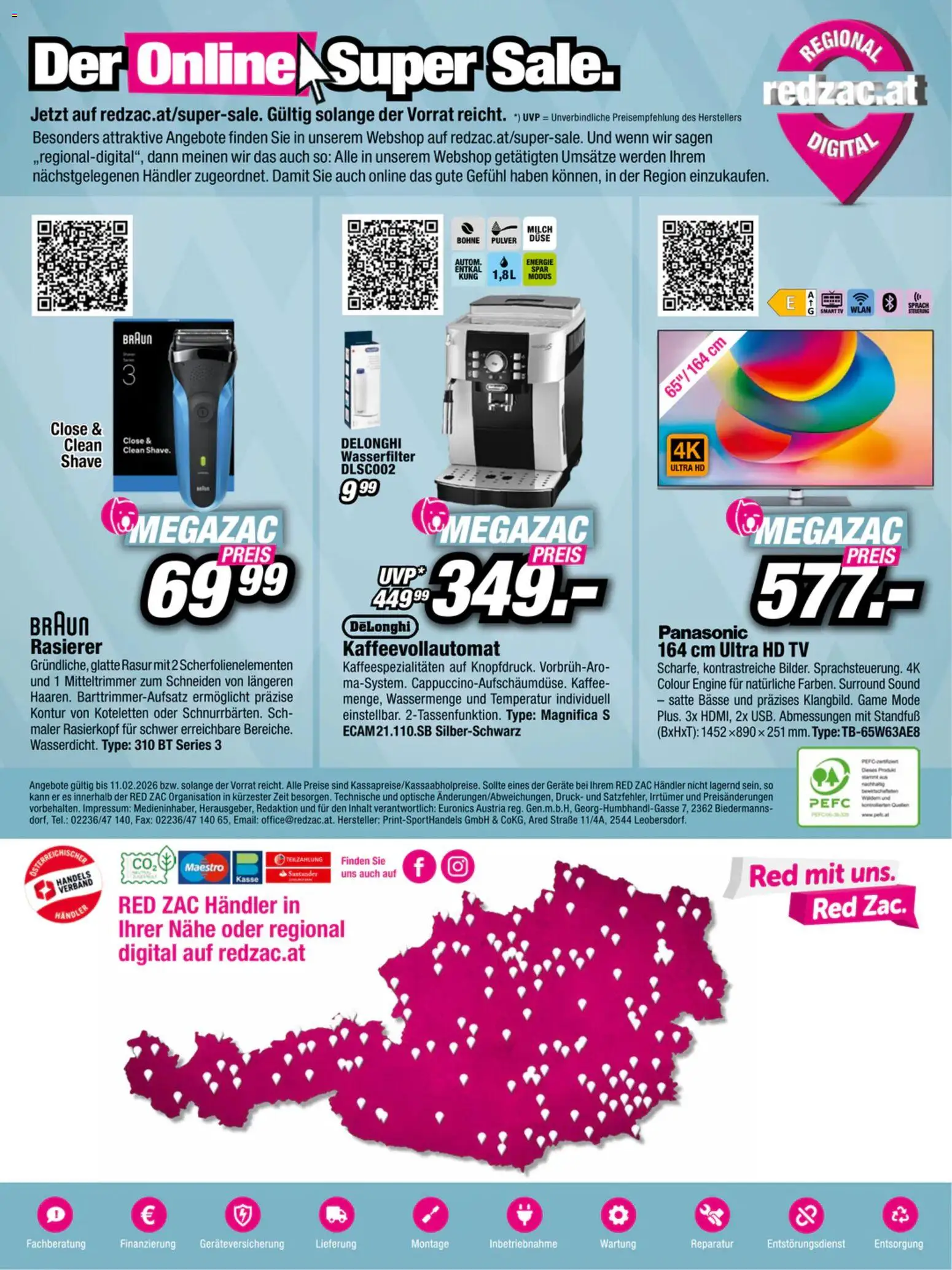 RED ZAC Flugblatt gültig ab 26.01.2026 | Seite: 16 | Produkte: TV, Rasierer, Milch, Kaffee