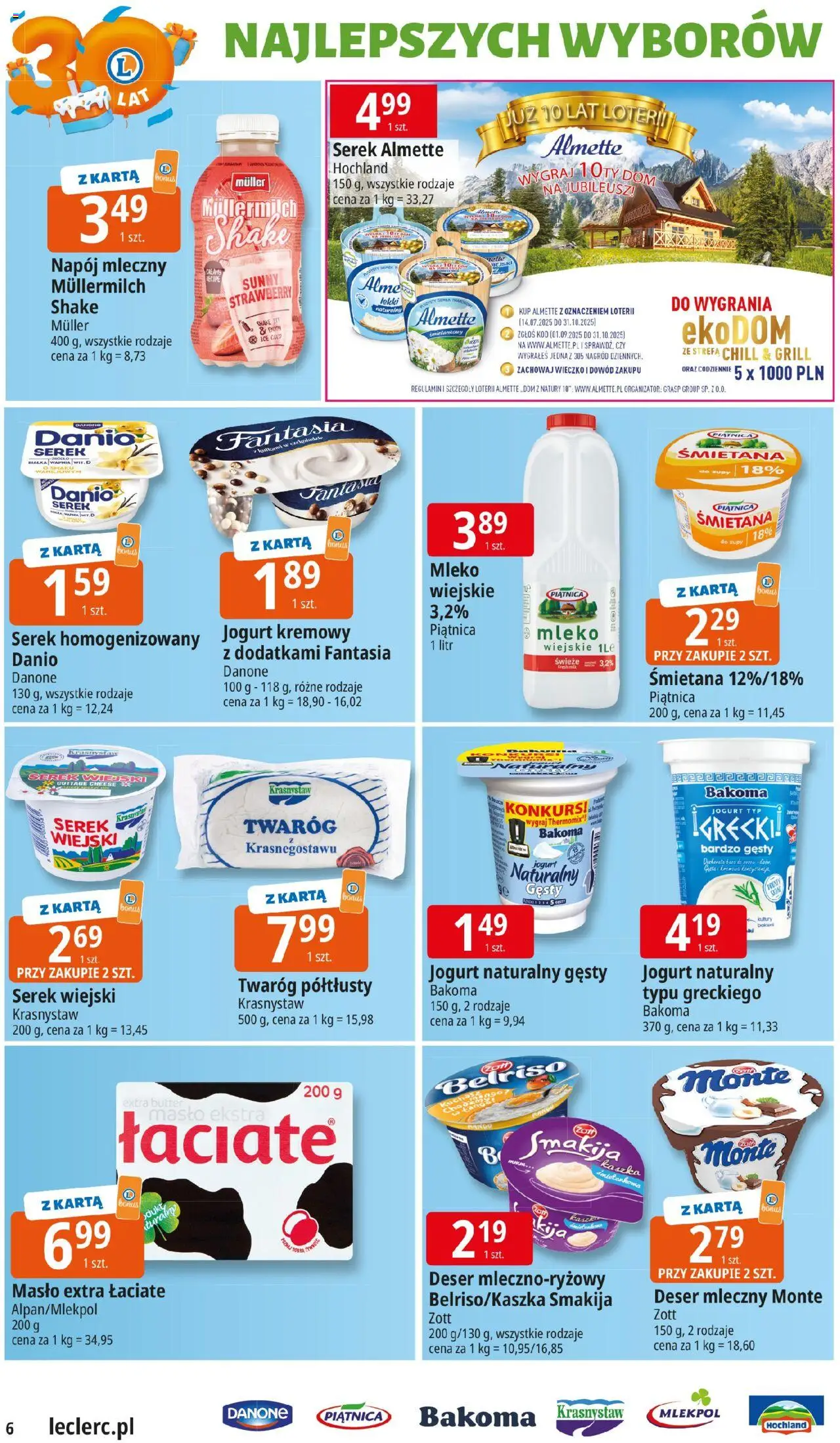 E.Leclerc Gazetka - Elbląg od 16.09.2025 | Strona: 6 | Produkty: Twaróg półtłusty, Grill, Jogurt, Jogurt kremowy