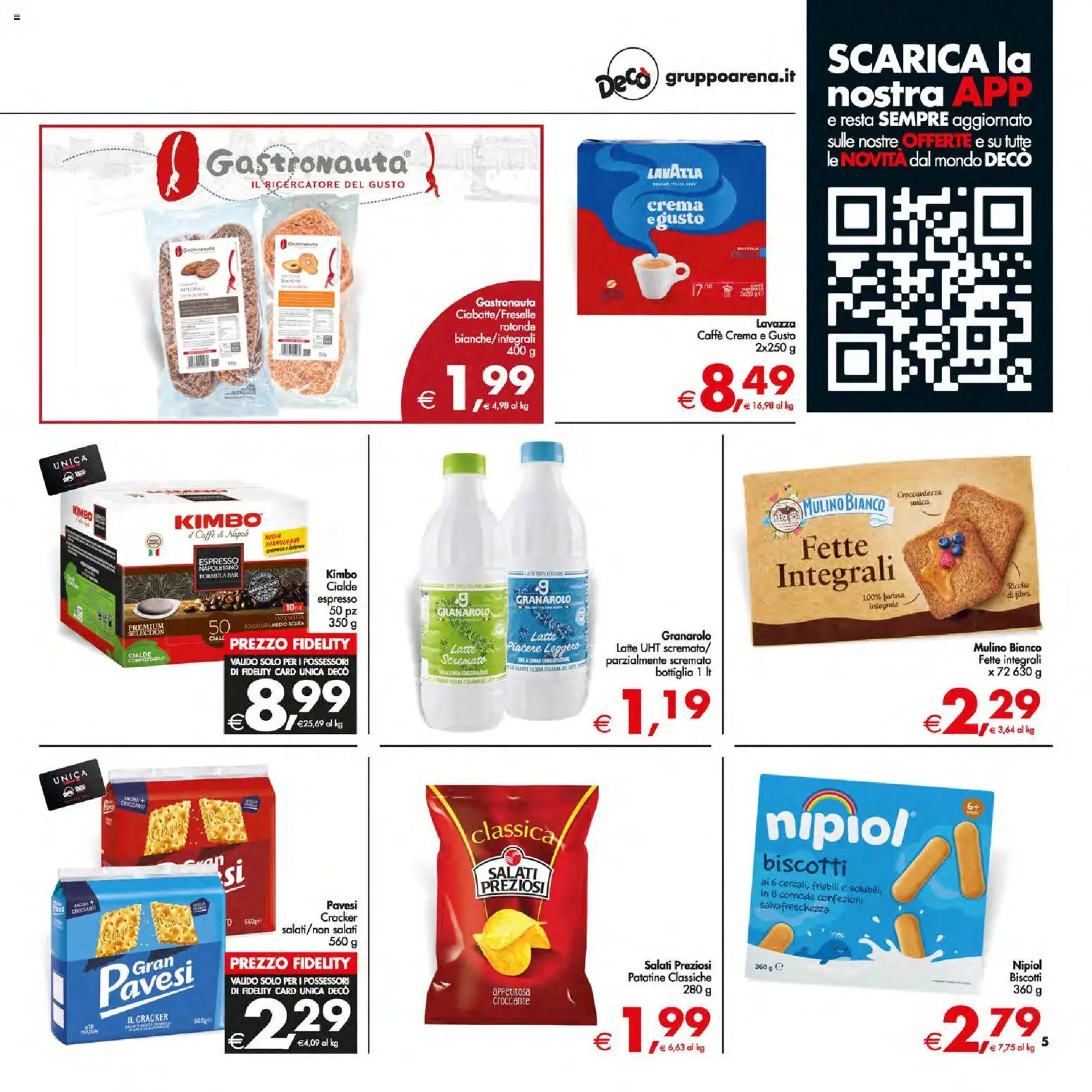 Volantino Decò del 05.01.2026 | Pagina: 5 | Prodotti: Caffè, Patatine, Biscotti, Bottiglia