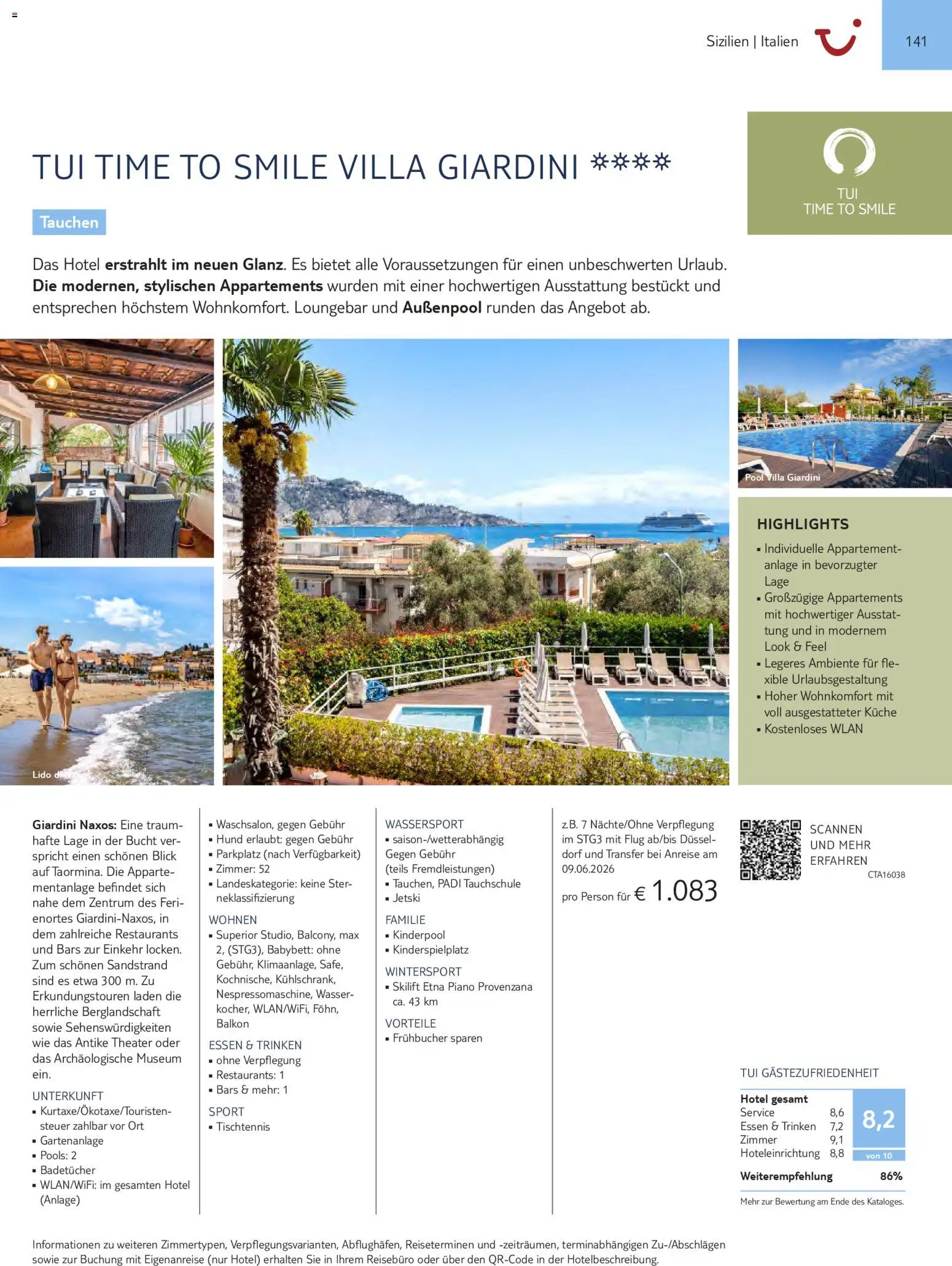 Aida  Südeuropa & Nordafrika 2026/27 – gültig ab 01.01.2026 | Seite: 141 | Produkte: Babybett, Küche, Wasser