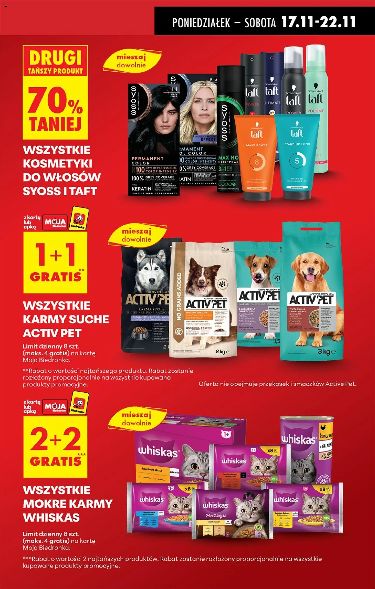 Biedronka gazetka od 17.11.2025 | Strona: 19 | Produkty: Karta, Kosmetyki, Activ pet karma, Wołowina