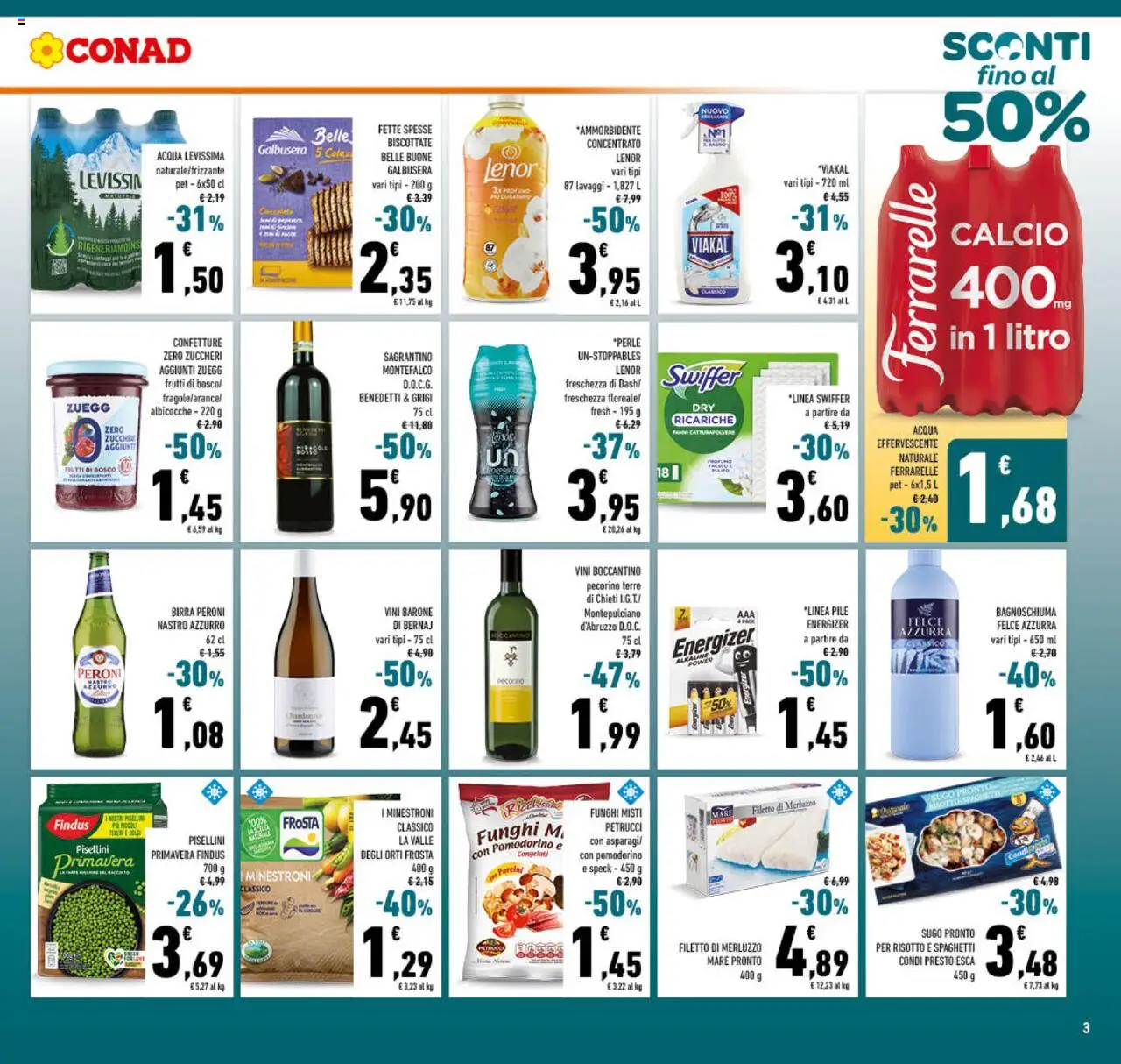 Volantino Conad del 22.10.2025 | Pagina: 3 | Prodotti: Merluzzo, Acqua, Funghi, Pecorino