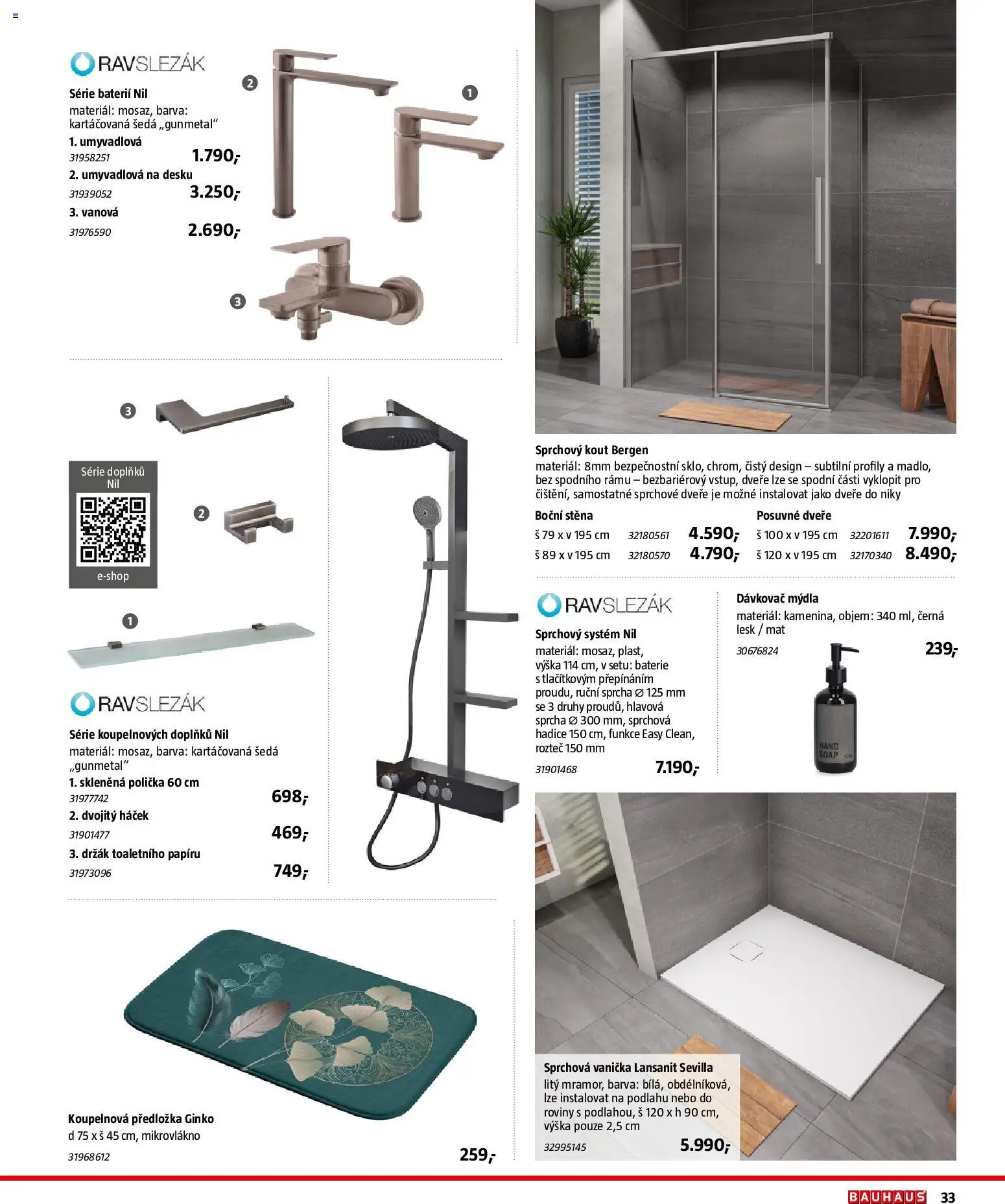 Bauhaus katalog Sanita od 03.11.2025 | Strana: 33 | Produkty: Polička, Sprcha, Baterie, Sprchový kout
