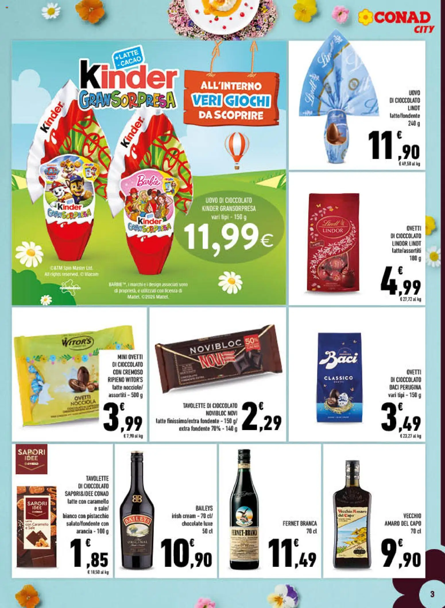 Volantino Conad del 25.03.2026 | Pagina: 3 | Prodotti: Cioccolato, Sale, Latte, Arancia