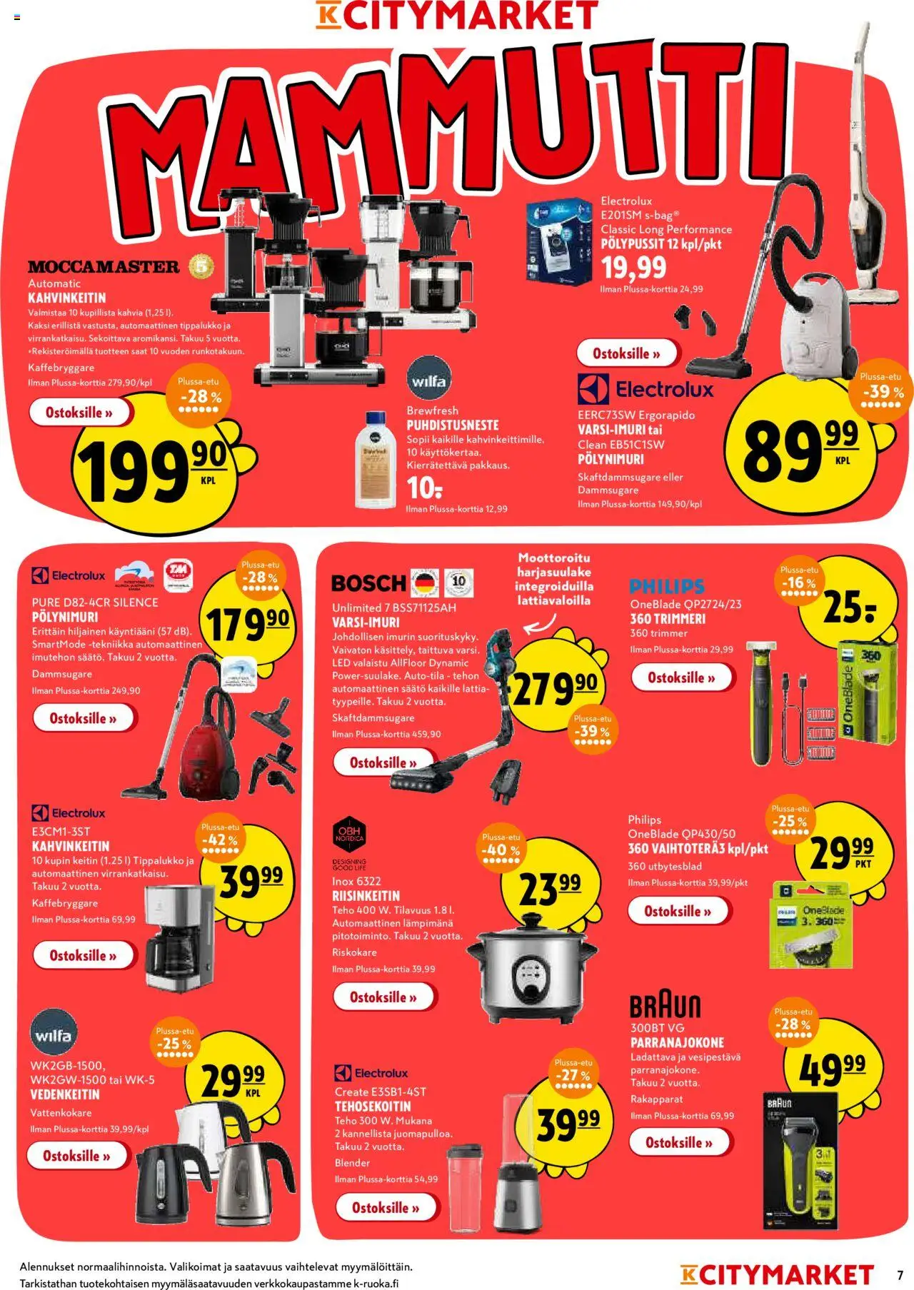  | Sivu: 7 | Tuotteet: Kahvinkeitin, Parranajokone, Riisinkeitin, Trimmeri