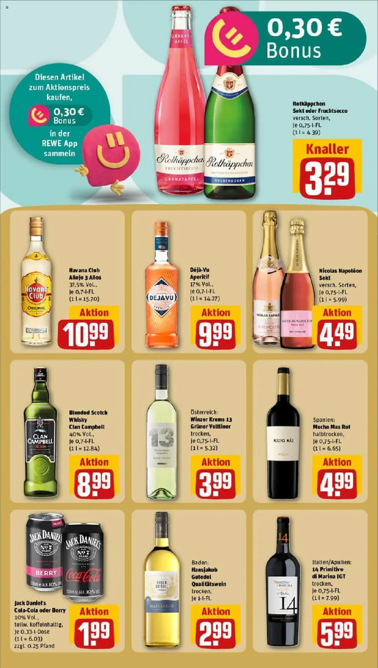 Rewe prospekt Klein Nordende	 - gültig ab dem 06.07.2025 | Seite: 21 | Produkte: Rotkappchen sekt, Havana club, Äpfel, Rotkäppchen