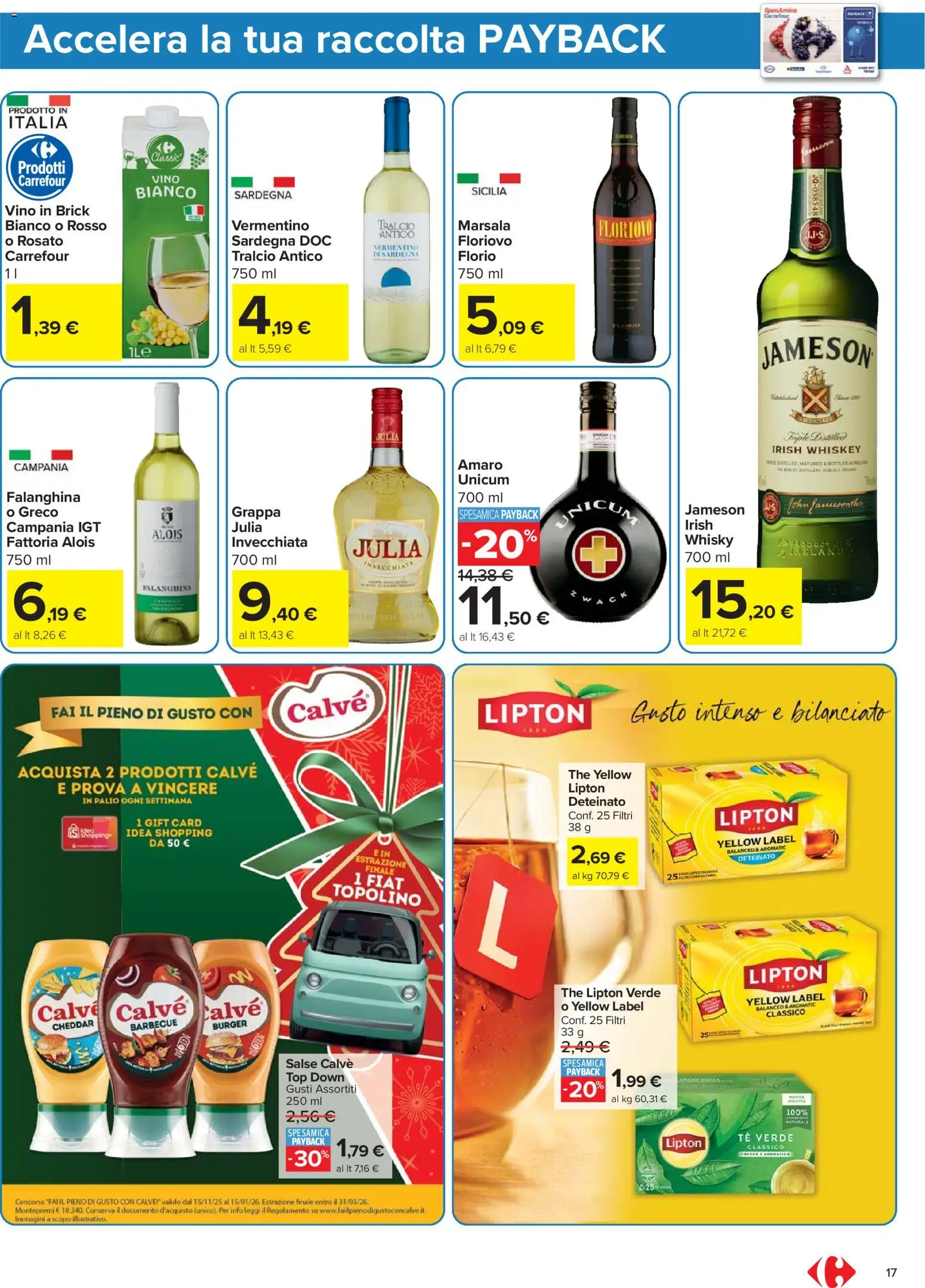 Volantino Carrefour del 02.12.2025 | Pagina: 17 | Prodotti: Whisky, Barbecue, Vino, Grappa