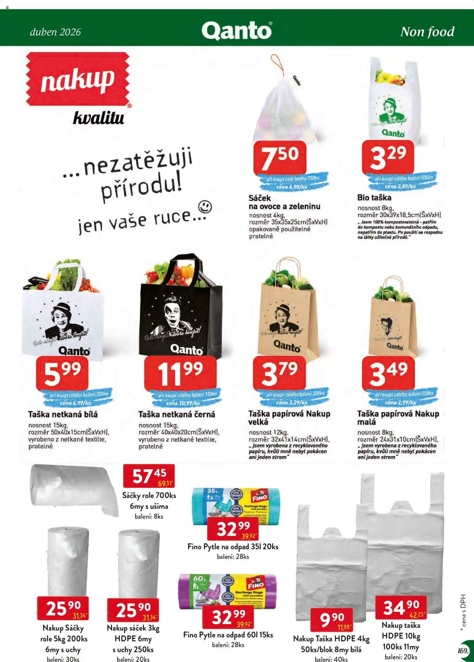 Astur & Qanto leták - Velkoobchod 04/2026 od 01.04.2026 | Strana: 169 | Produkty: Ovoce, Taška, Pytle na odpad, Sáček