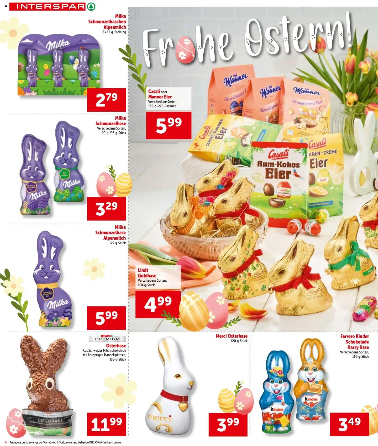 Interspar Flugblatt gültig ab 19.02.2026 | Seite: 4 | Produkte: Creme, Eier, Schokolade