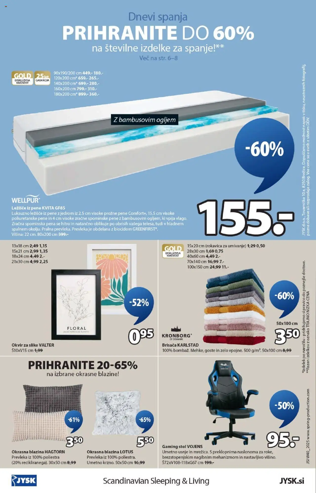 Novi JYSK katalog ponudbe – veljaven od 01.10.2025 | Stran: 16 | Izdelki: Okvir, Ležišče, Okvir za slike, Prevleka