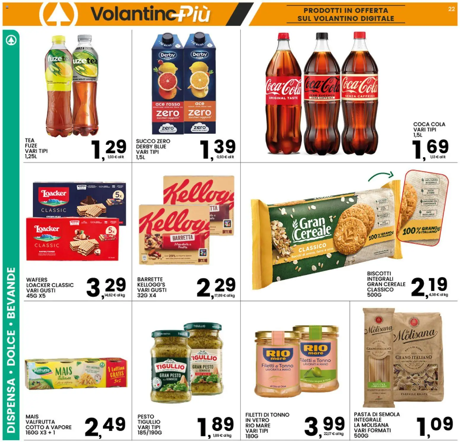 Volantino Interspar del 09.04.2026 | Pagina: 22 | Prodotti: Succo, Biscotti, Pesto, Tonno