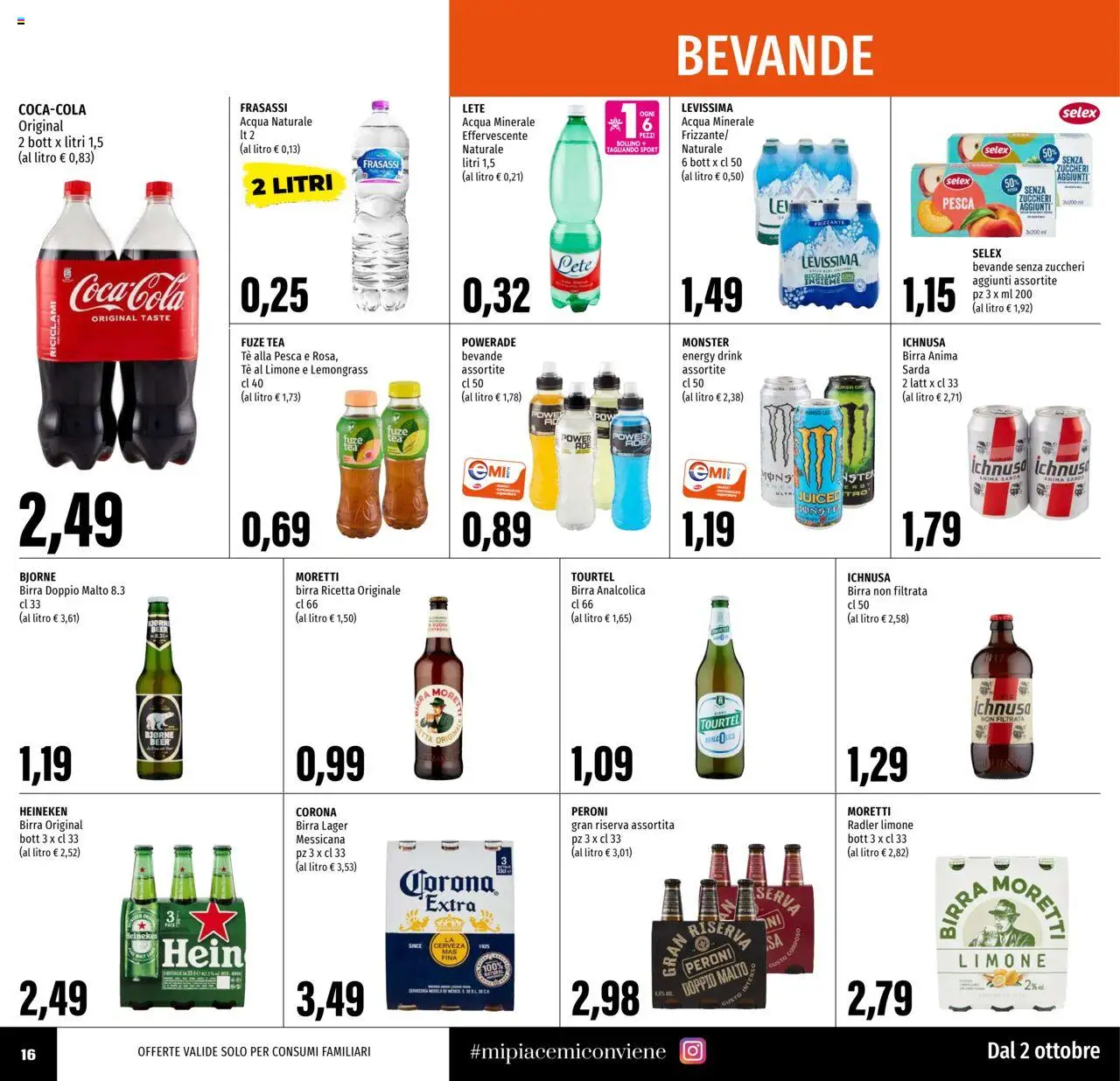 Volantino EMI del 02.10.2025 | Pagina: 16 | Prodotti: Birra, Acqua, Acqua naturale, Acqua minerale