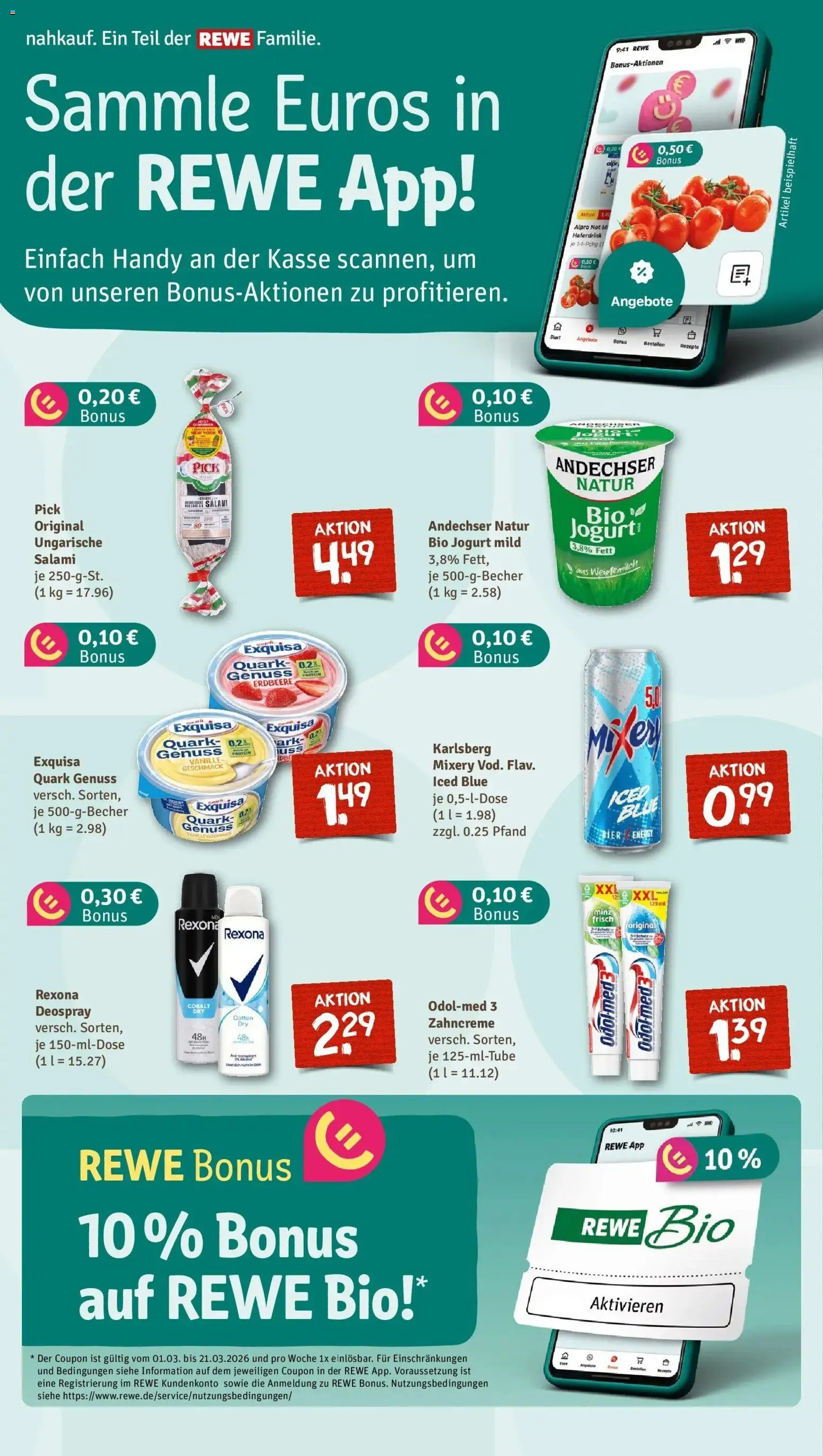 Rewe Prospekt Lage	 – gültig ab 08.03.2026 | Seite: 5 | Produkte: Energy, Haferdrink, Exquisa, Deospray