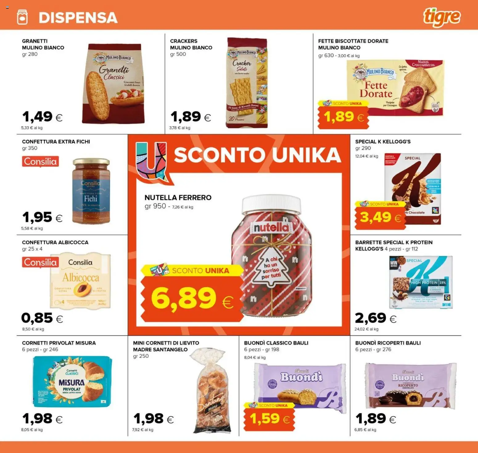 Volantino Tigre del 15.12.2025 | Pagina: 27 | Prodotti: Uova, Latte, Crackers, Nutella