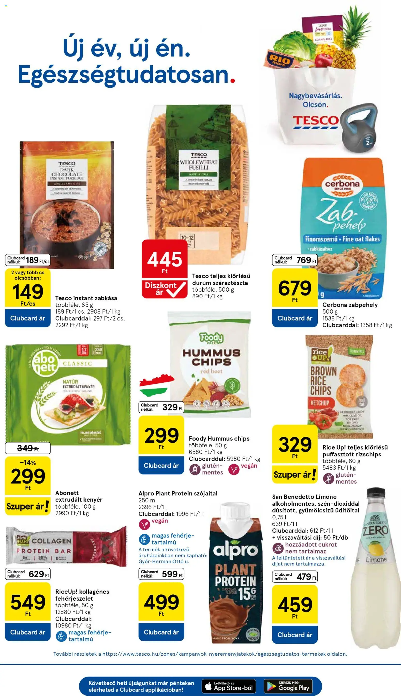 Tesco akciós ujság - amely érvényes a következő dátumtól: 02.01.2026 | Oldal: 7 | Termékek: Alpro, Zabkása, Kenyér, Extrudált kenyér