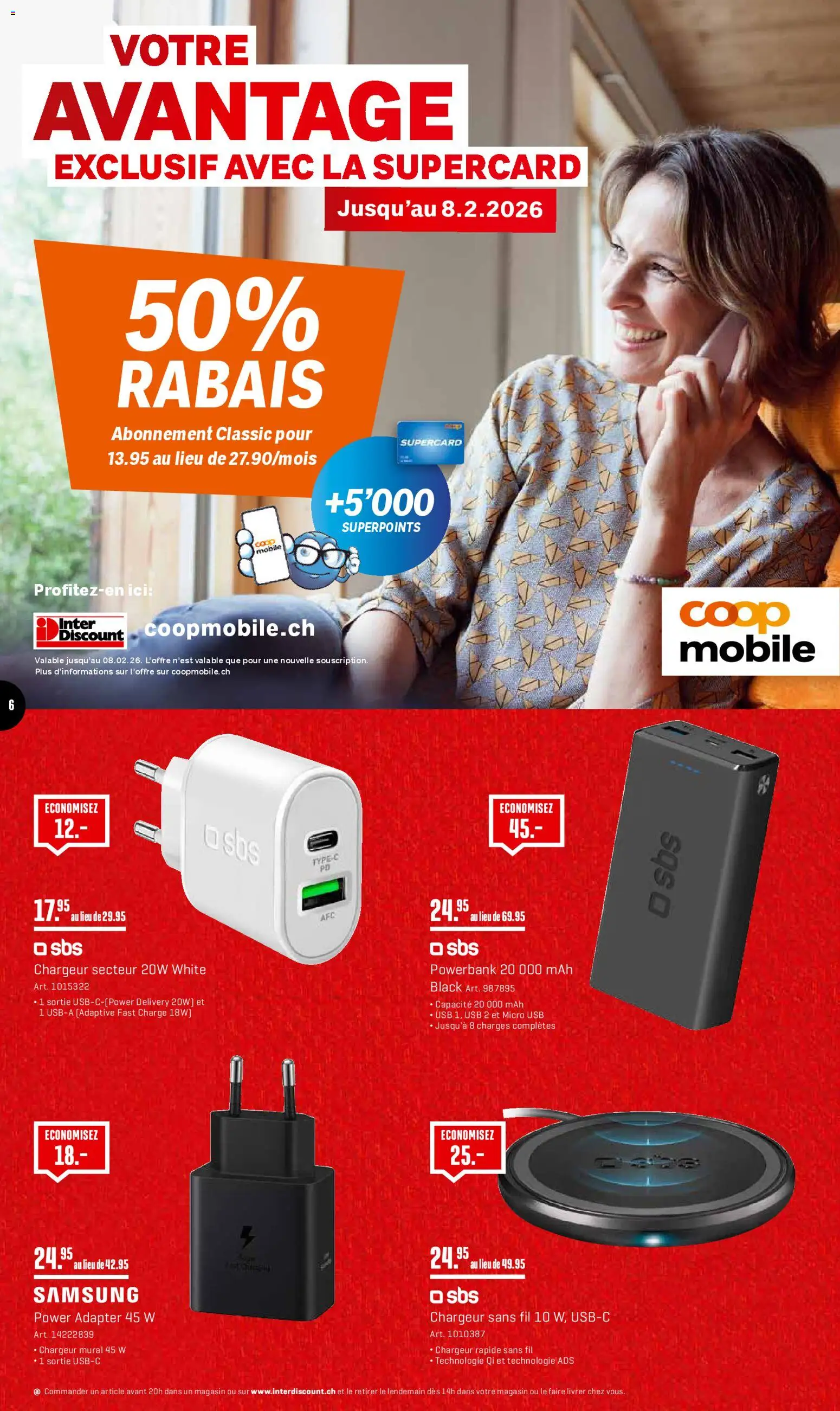 Interdiscount Aktionen FR – gültig ab 26.01.2026 | Seite: 6 | Produkte: Samsung, Powerbank, Adapter, Usb
