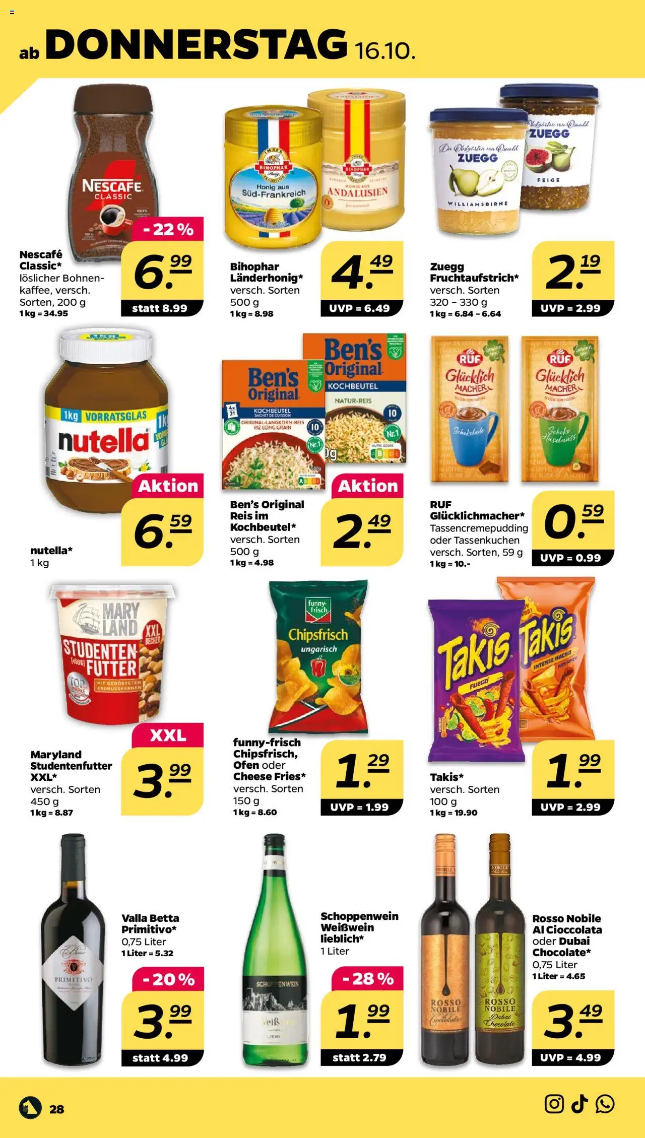 Netto Prospekt 	 – gültig ab 13.10.2025 | Seite: 28 | Produkte: Ofen, Nescafe, Weißwein, Reis