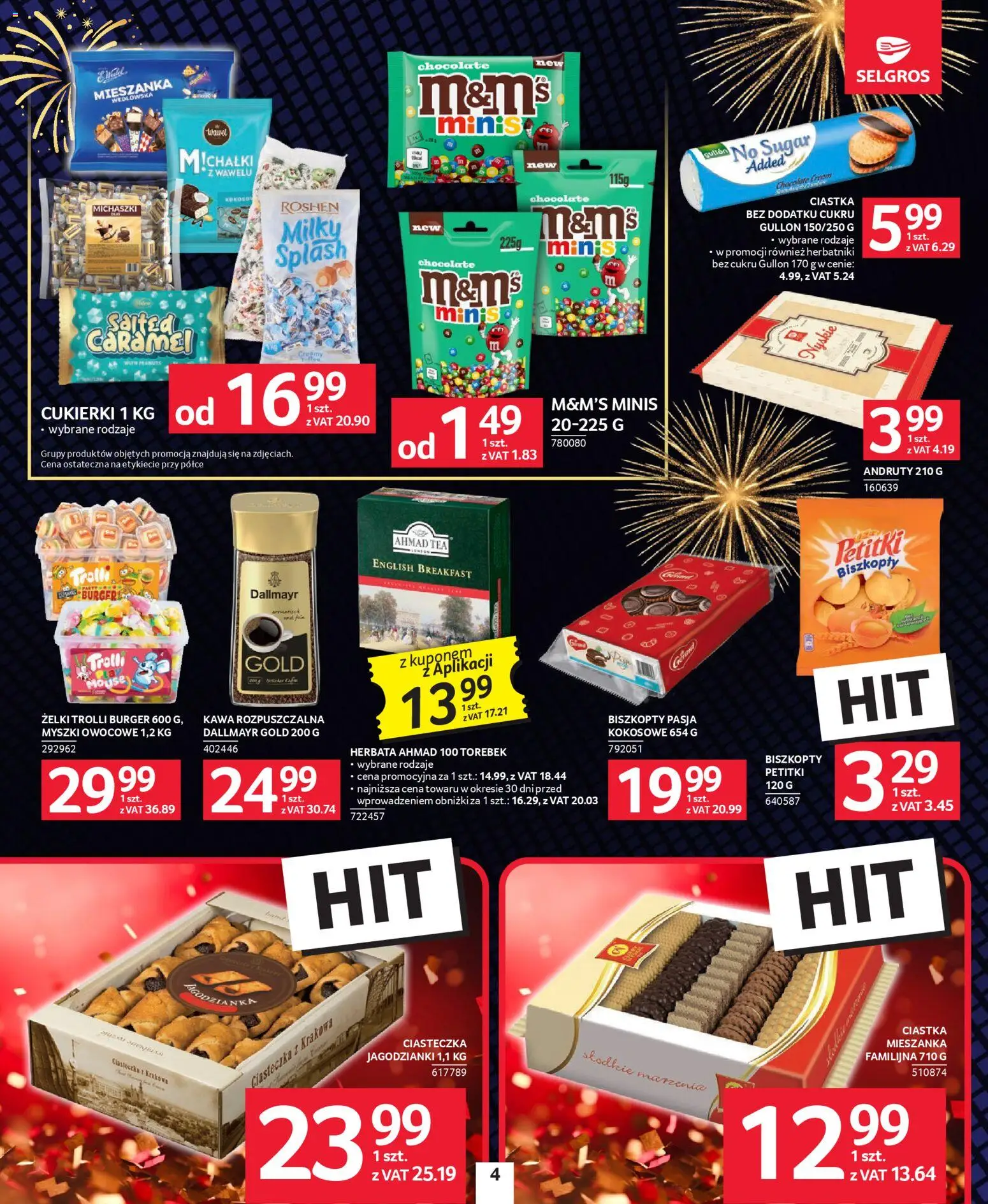 Selgros cash&carry Gazetka - Sylwester Pełen Smaku od 18.12.2025 | Strona: 4 | Produkty: Herbatniki, Żelki, Kawa, Cukierki
