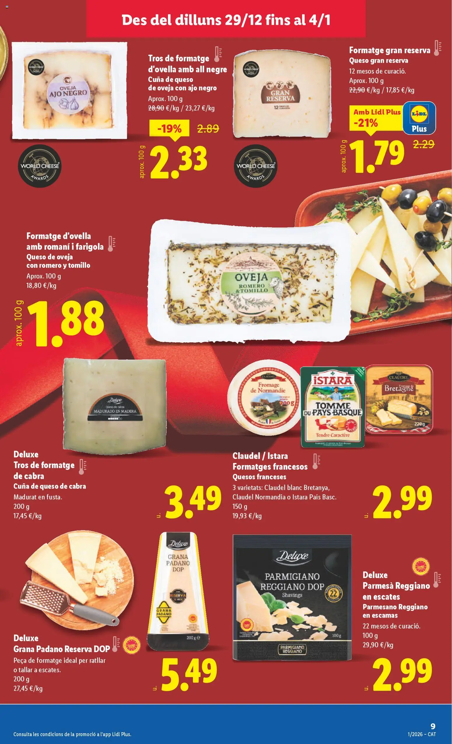 Lidl folleto │ válido desde el 29.12.2025 | Página: 9 | Productos: Queso de oveja, Queso, Cuna
