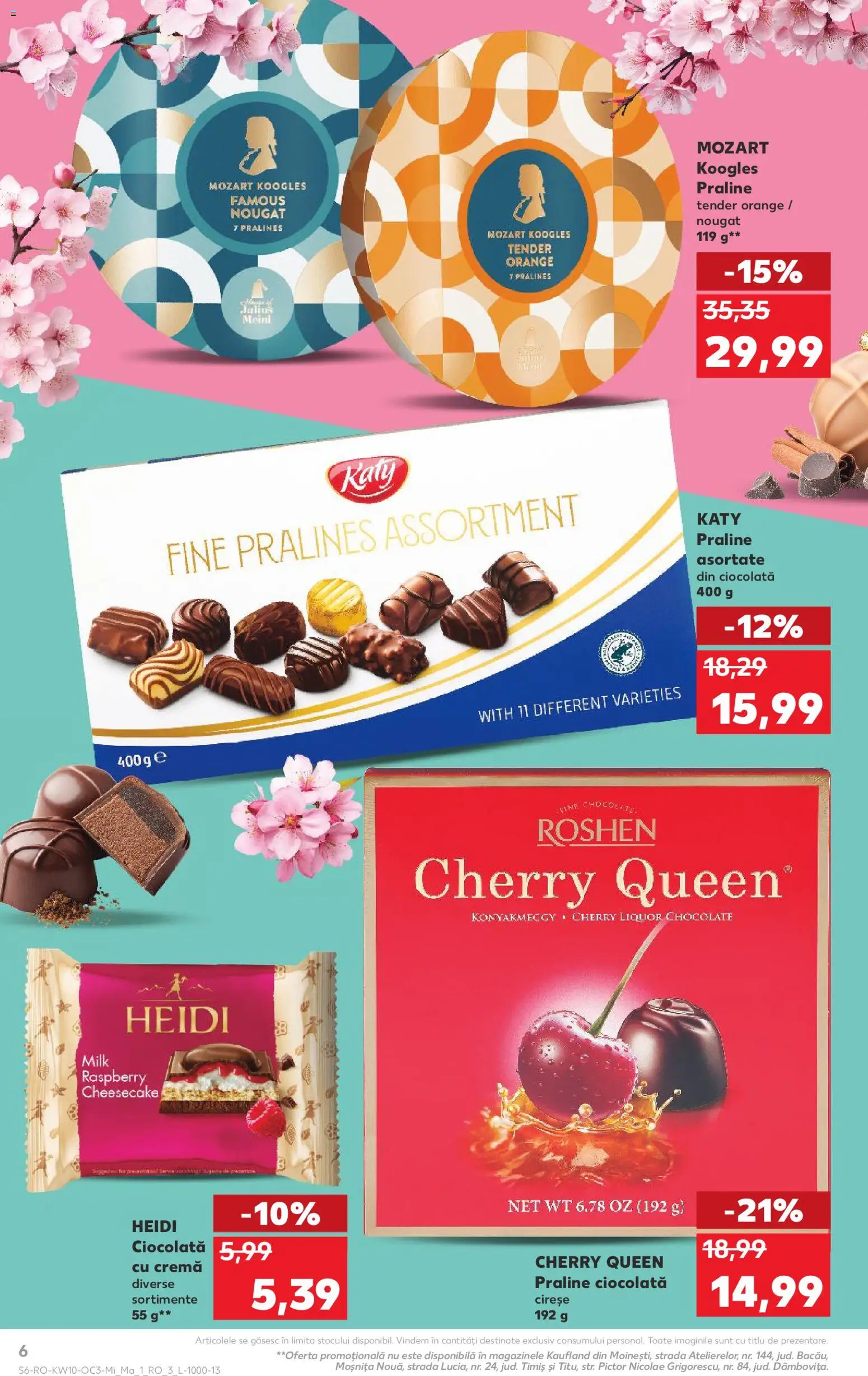 Noul catalog Kaufland – valabil de la 04.03.2026 | Pagină: 6 | Produse: Praline, Cremă, Ciocolată, Cireșe