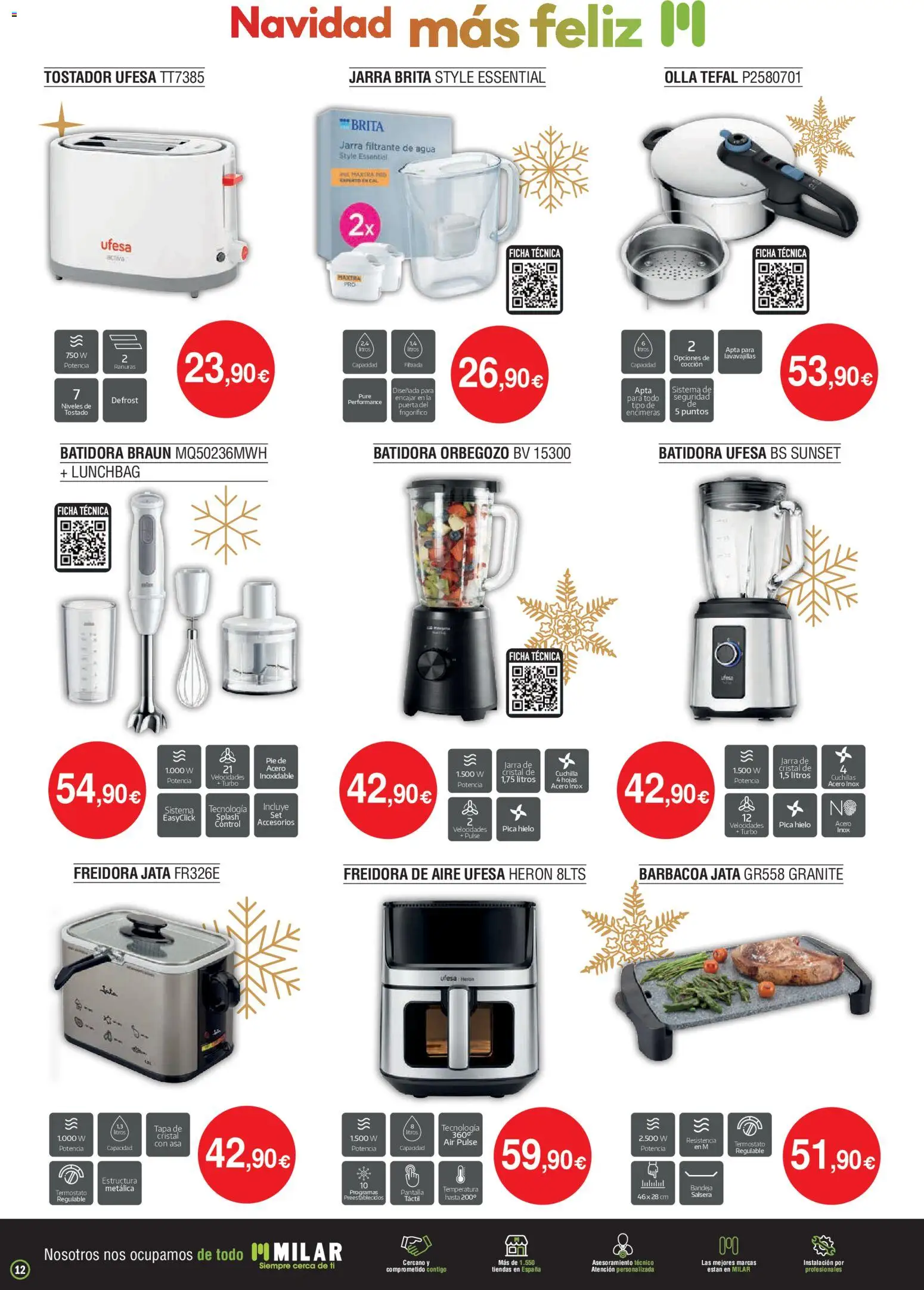 Milar folleto │ válido desde el 01.12.2025 | Página: 12 | Productos: Ηλεκτρονικα ειδη, Lavavajillas, Freidora, Bandeja