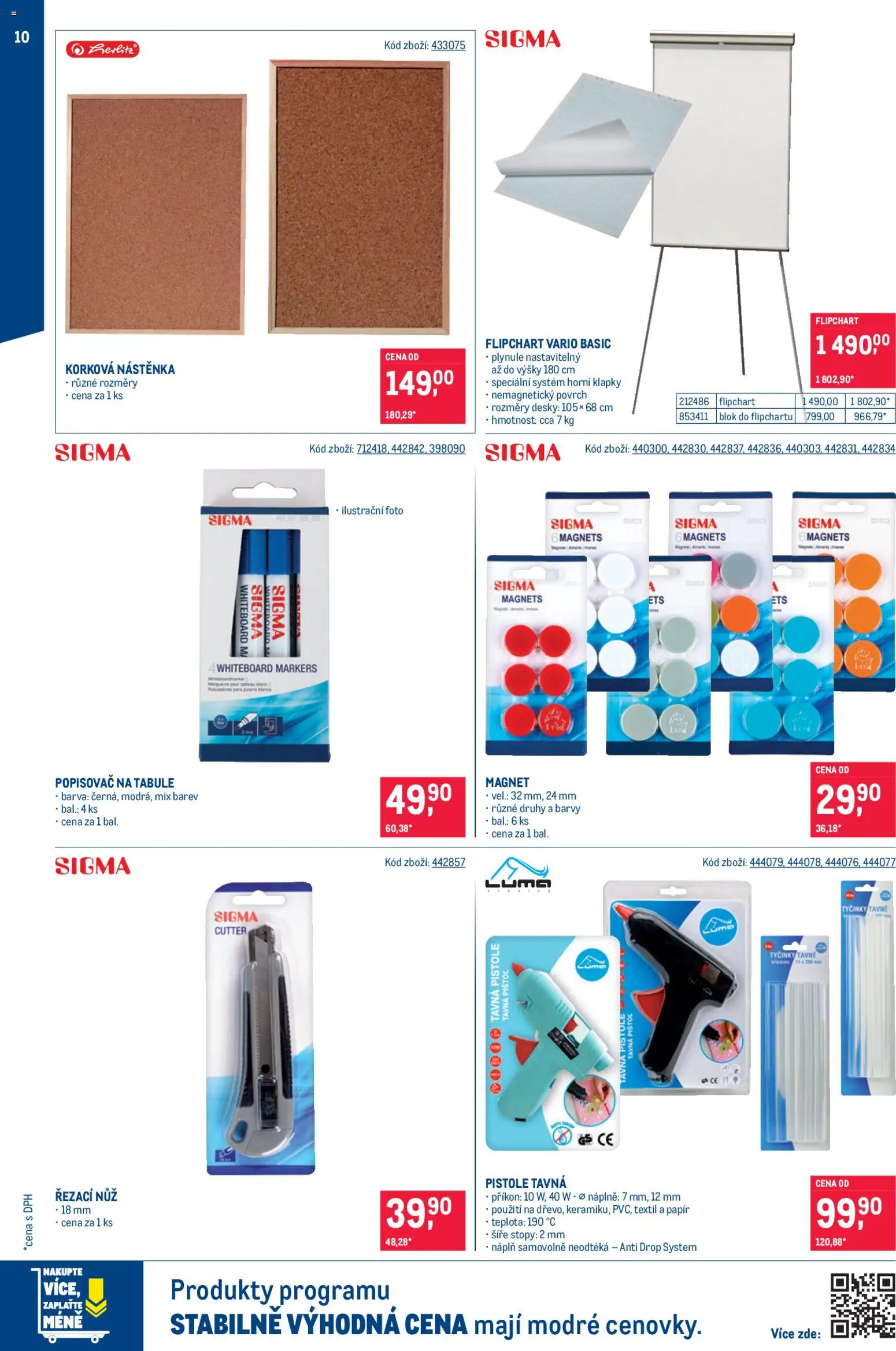 Makro leták - Kancelář od 03.12.2025 | Strana: 10 | Produkty: Tavná pistole, Korková nástěnka, Tabule, Popisovač