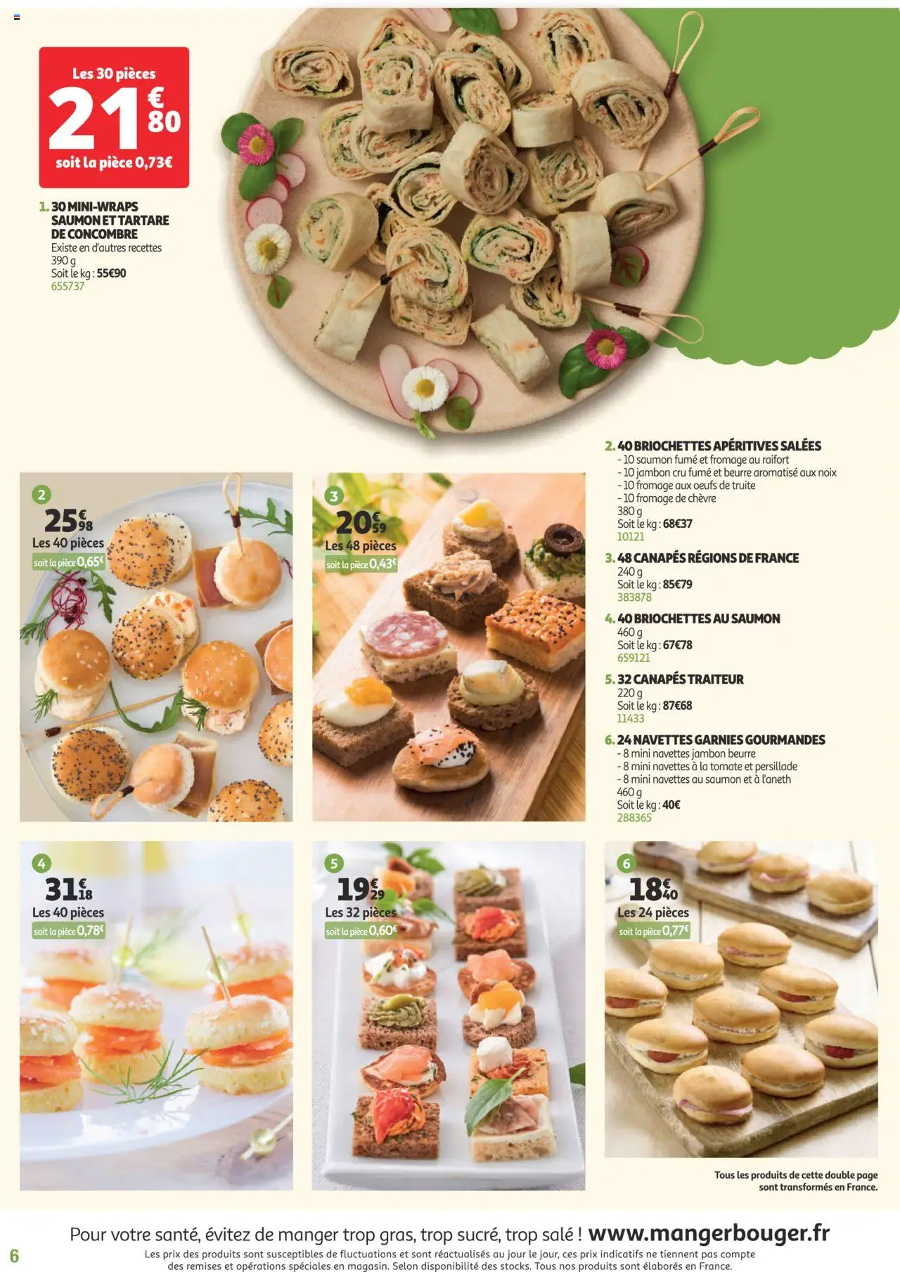  | Page: 6 | Produits: Concombre, Jambon Cru, Fromage de chèvre, Jambon