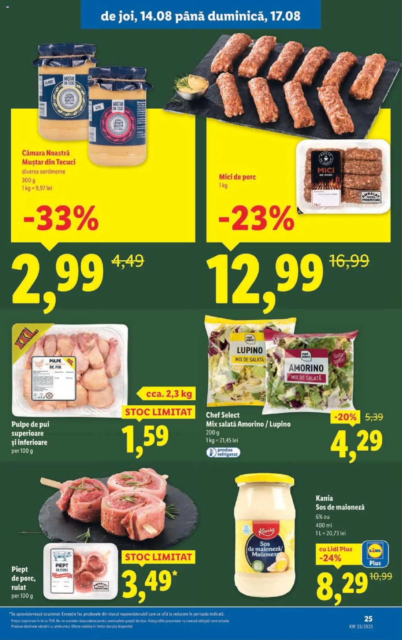 Catalog Lidl – valabil de la 11.08.2025 | Pagină: 25 | Produse: Mici, Muștar, Maioneză, Sos
